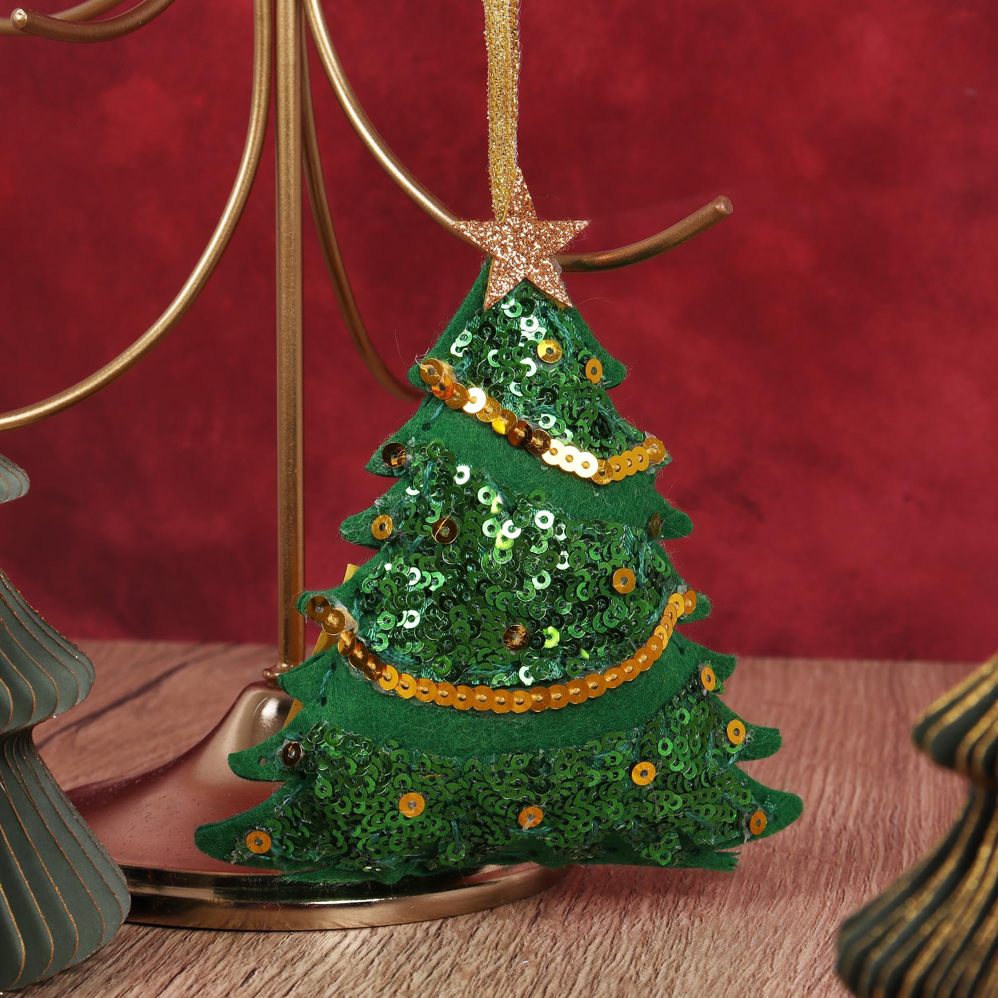 Trimits Christmas Felt Decoration Kit - Sequin Tree | Complete Sewing Kit for Beginners 3