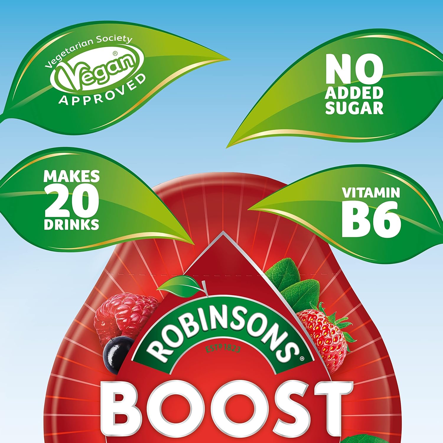 Robinsons Boost Benefit Drops Himbeere, Erdbeere &amp; Acai mit Vitamin B6 – Kürbiskonzentrat ohne Zuckerzusatz 4