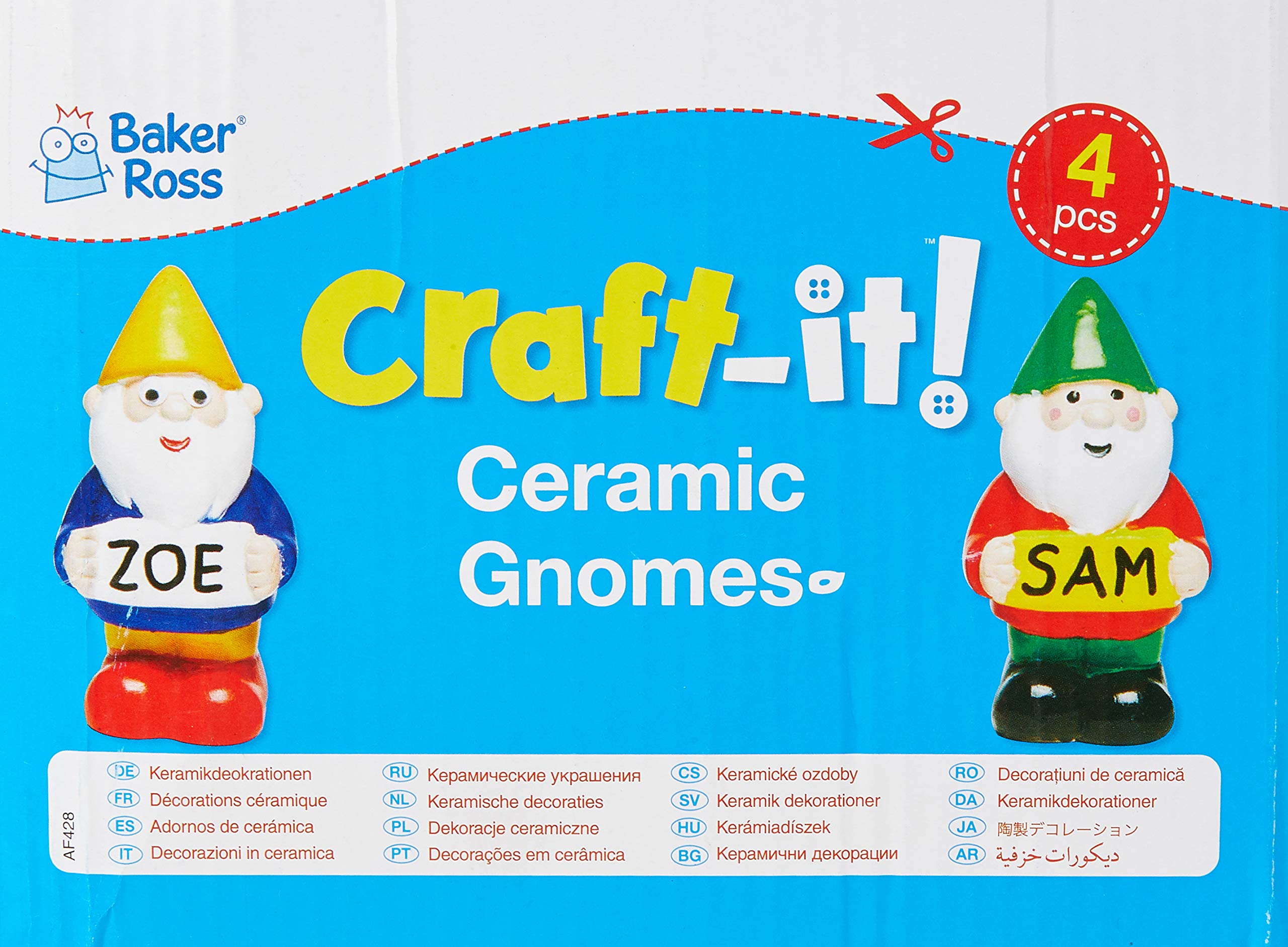 Baker Ross Customisable Ceramic Garden Gnomes - Craft Kit for Kids 3+ 5