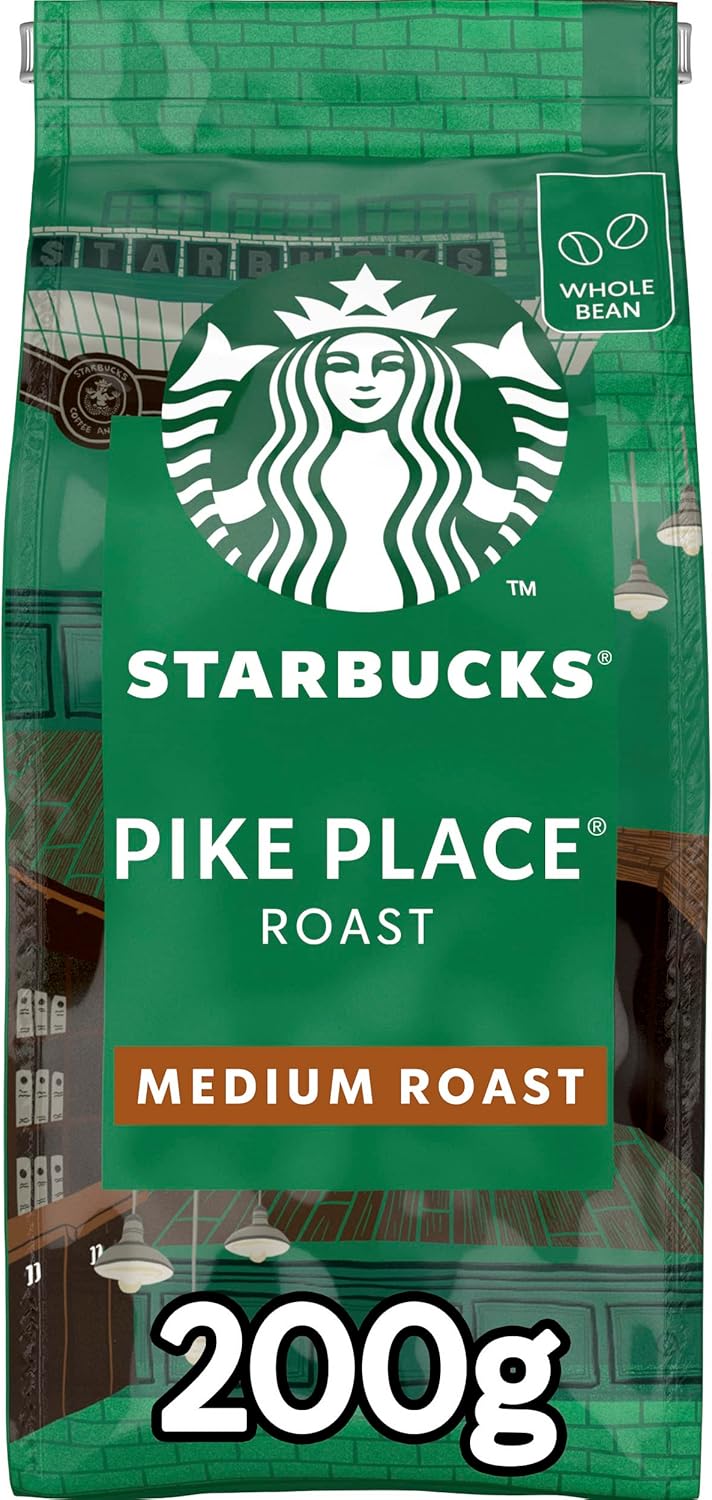 STARBUCKS Pike Place Roast - Medium Roast Whole Bean Coffee 200g (Pack of 6) 5