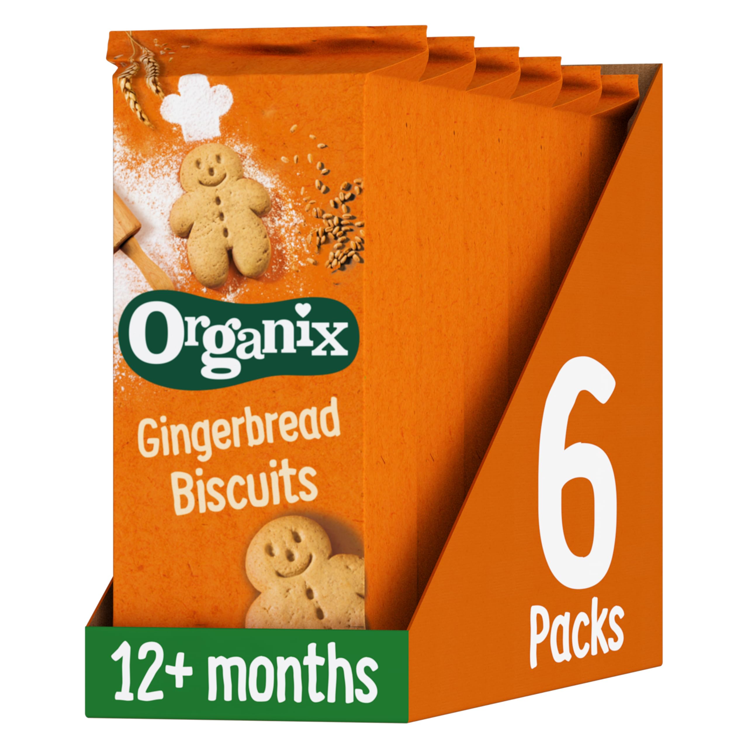Organix Gingerbread Men Organic Toddler Snack Biscuits 12+ Months 135g 8