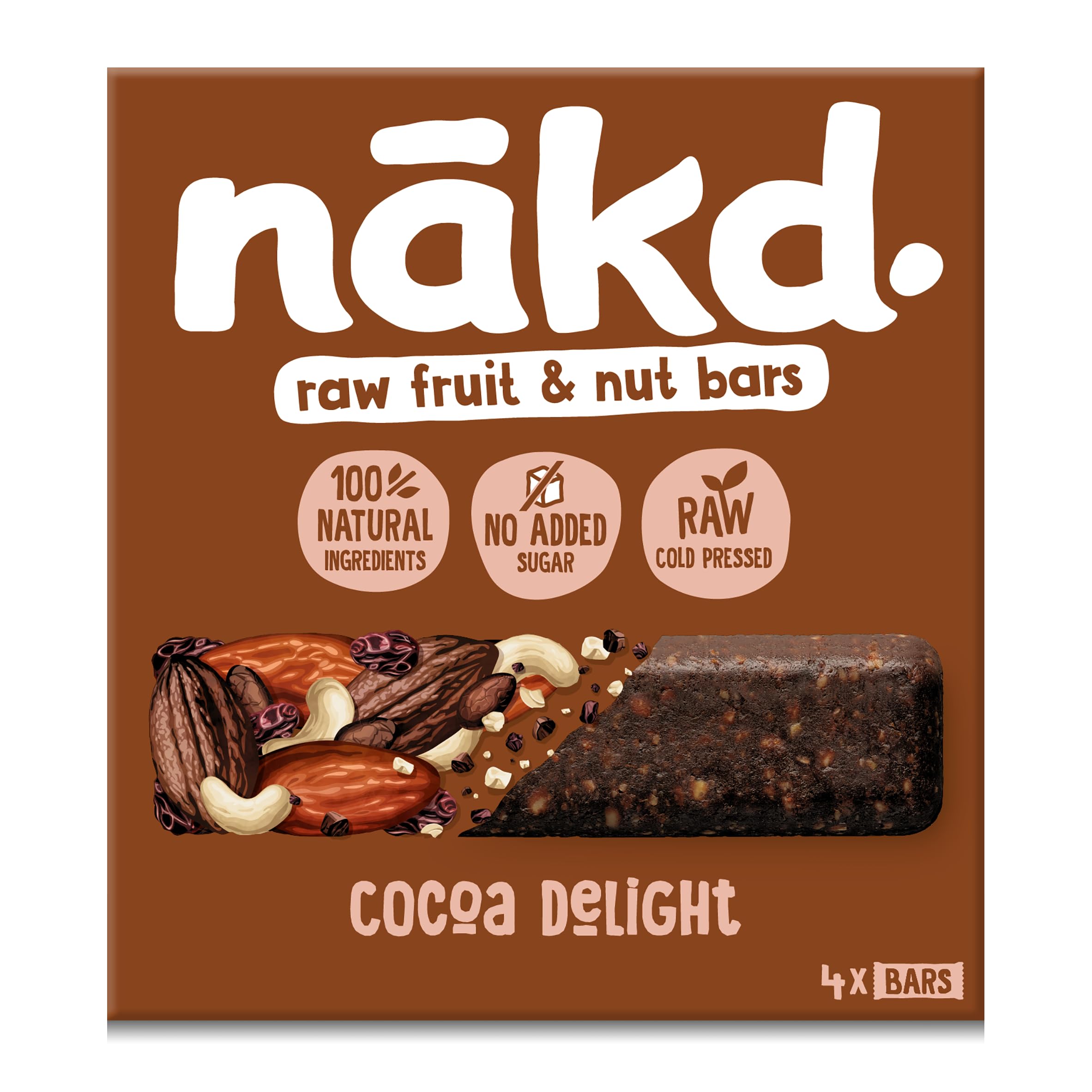 Nakd Cocoa Delight 35g Bar - Case of 48 (12 x 4) - All Natural Vegan Snack 6