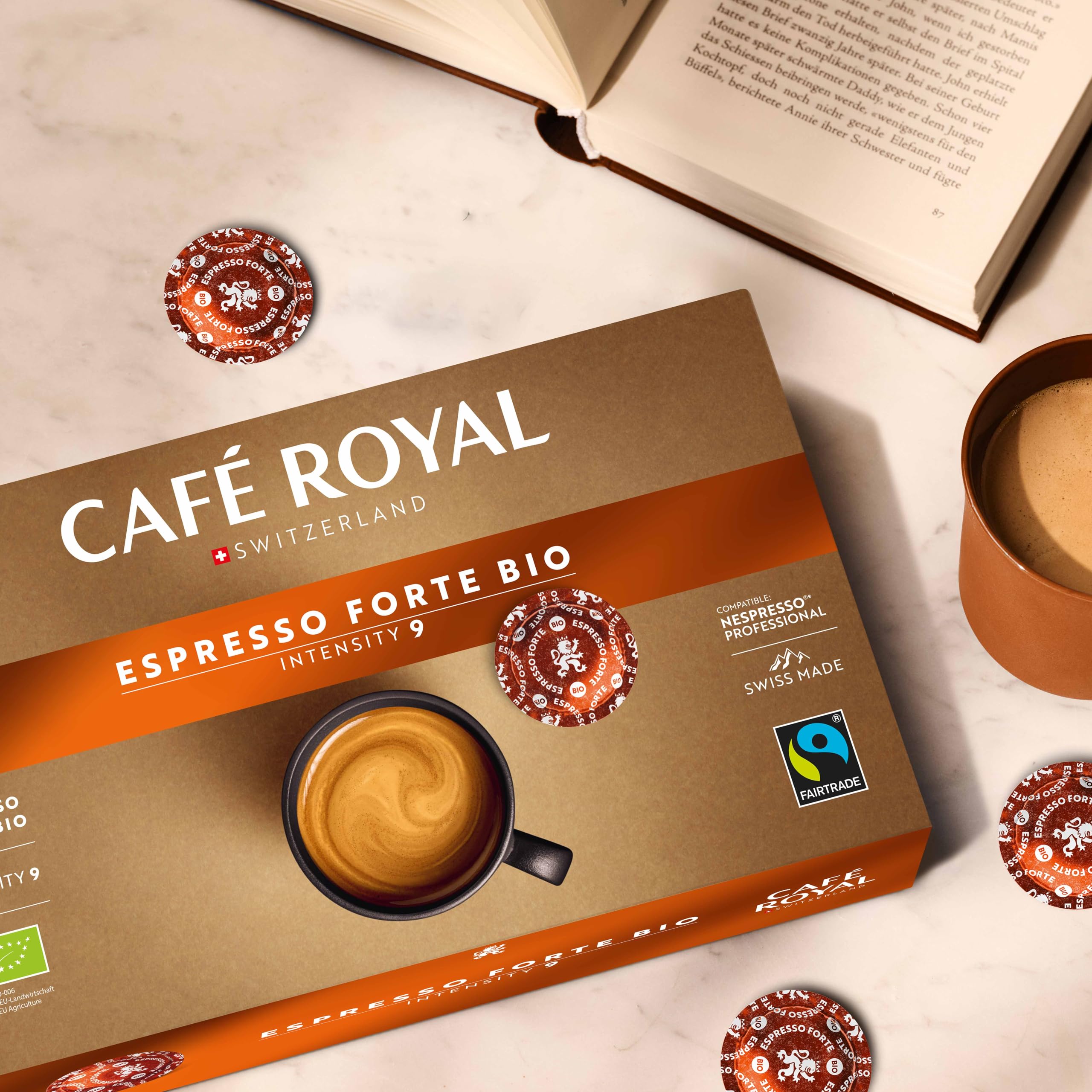 Café Royal Professional Pads - Organic Espresso Forte | 50 Count | Nespresso Professional Compatible 7