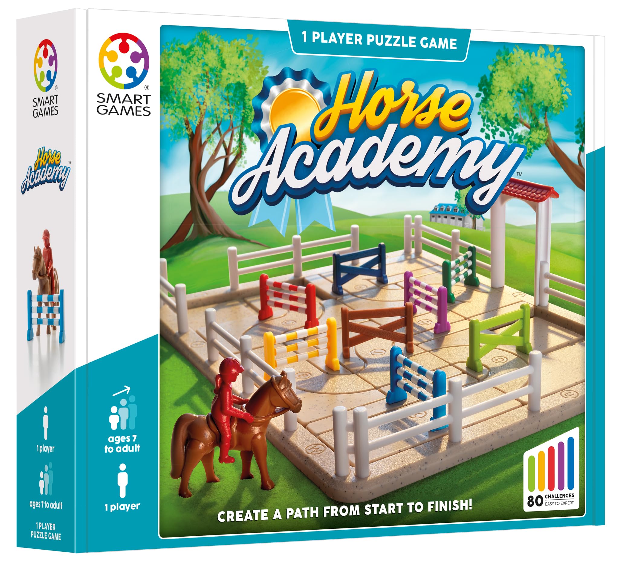SmartGames Horse Academy Puzzle Game | 80 Challenges | Ages 7+