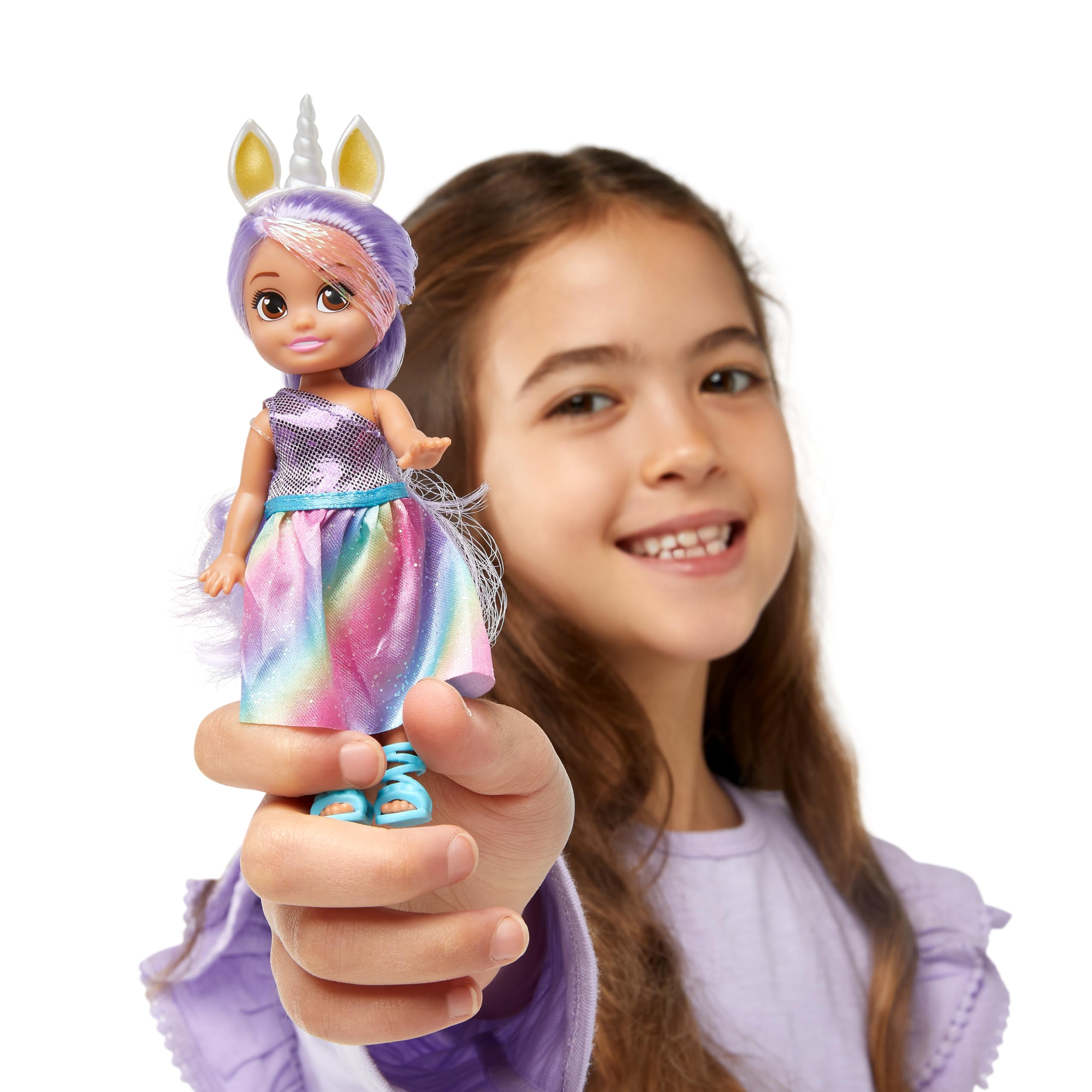 ZURU Sparkle Girlz Fantasy Little Friends Set of 10 Dolls - Sparkly Outfits & Brushable Hair 12