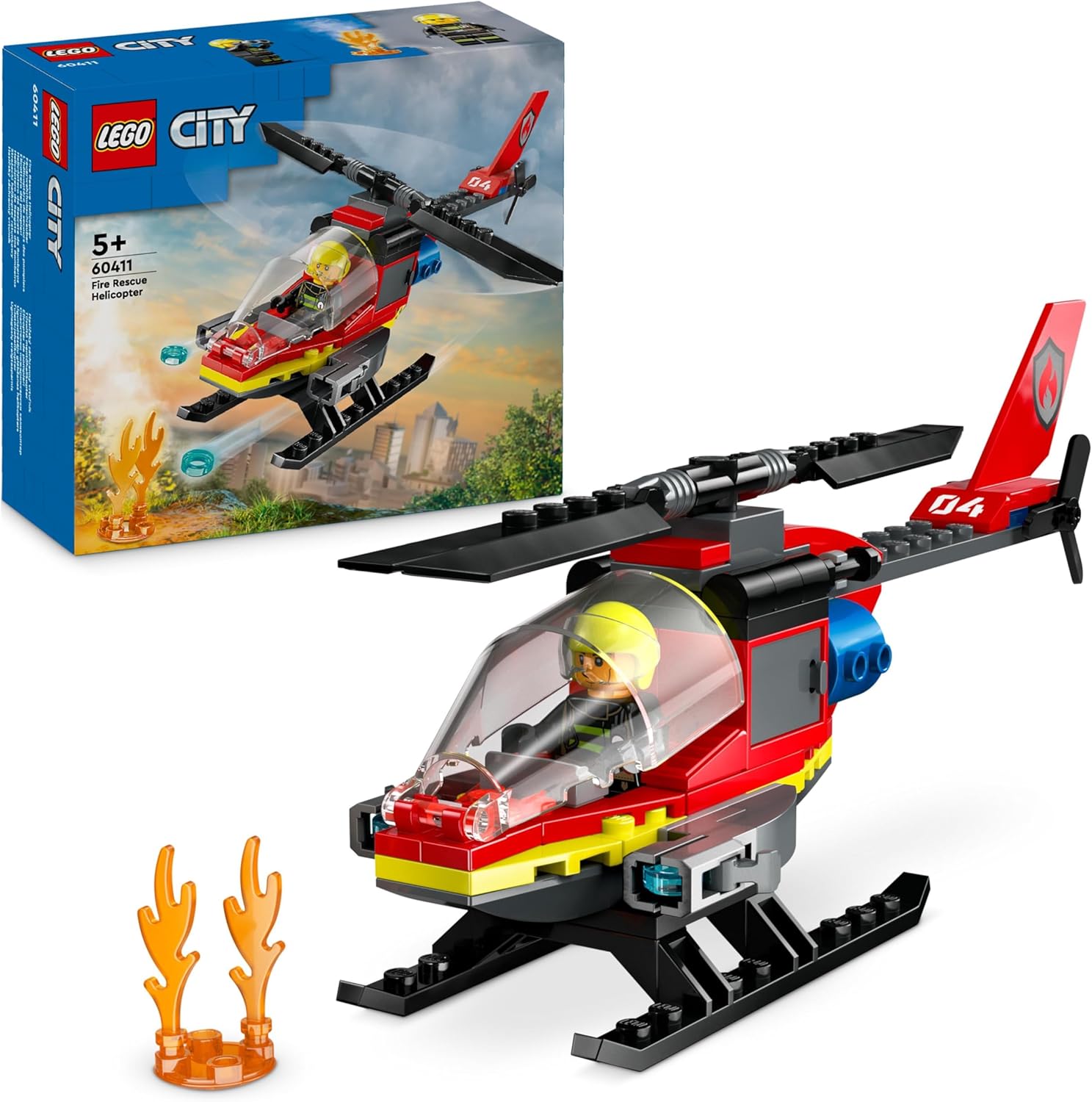 LEGO City Fire Rescue Helicopter Toy - Building Set for 5+ Year Olds