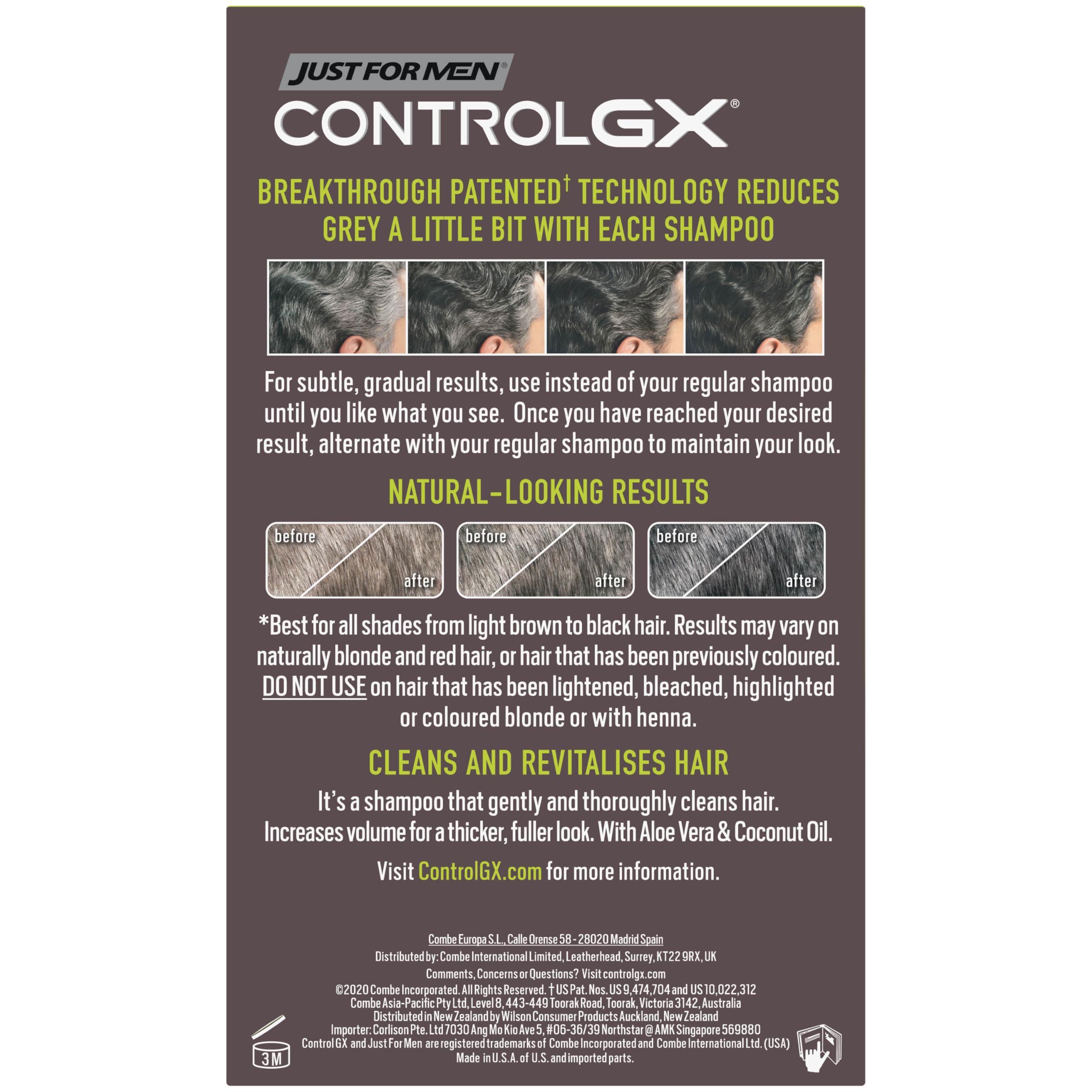 Just For Men Control GX Reducing Shampoo for Grey Hair with Coconut Oil (168g) 5