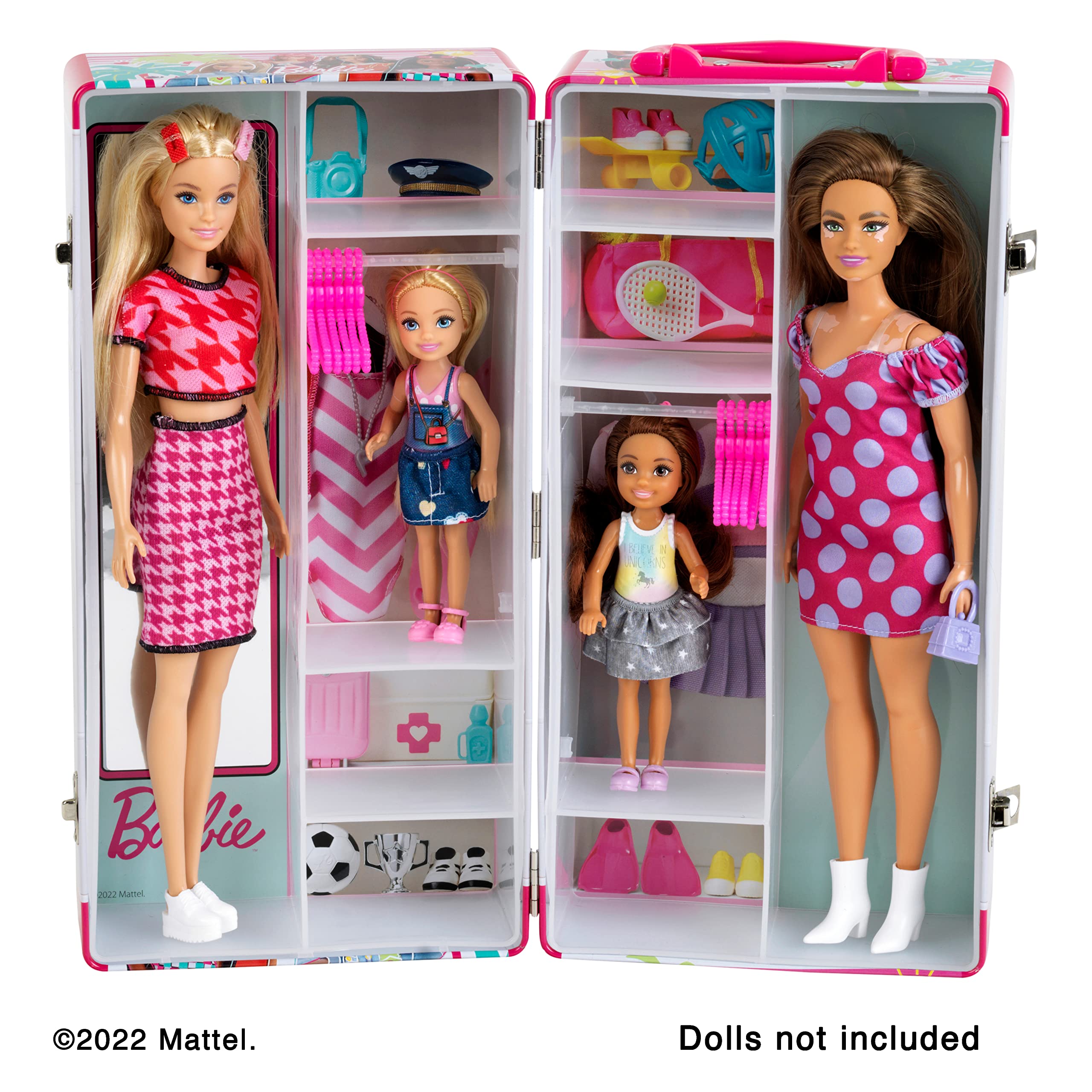 Theo Klein 5801 Barbie Wardrobe Trunk - Playset with Clothes Rails & Shelves for Kids 3+ 8