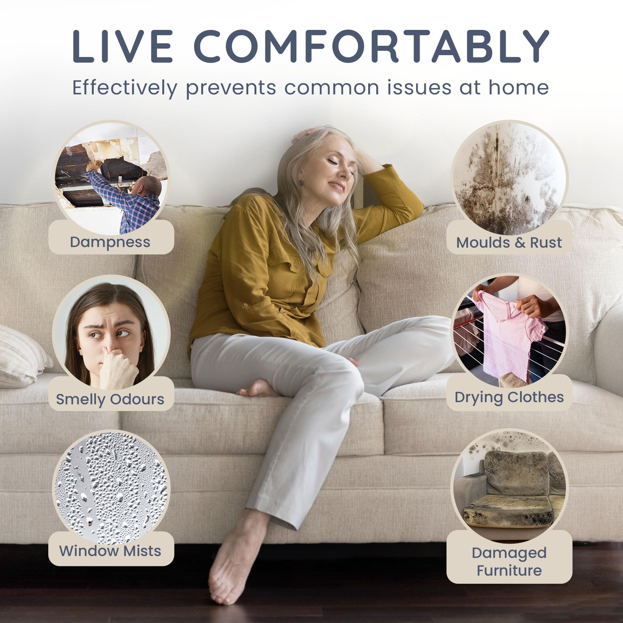 CUQOO - Hanging Wardrobe Dehumidifier Bags Disposable Moisture Absorber 6 Pack 5