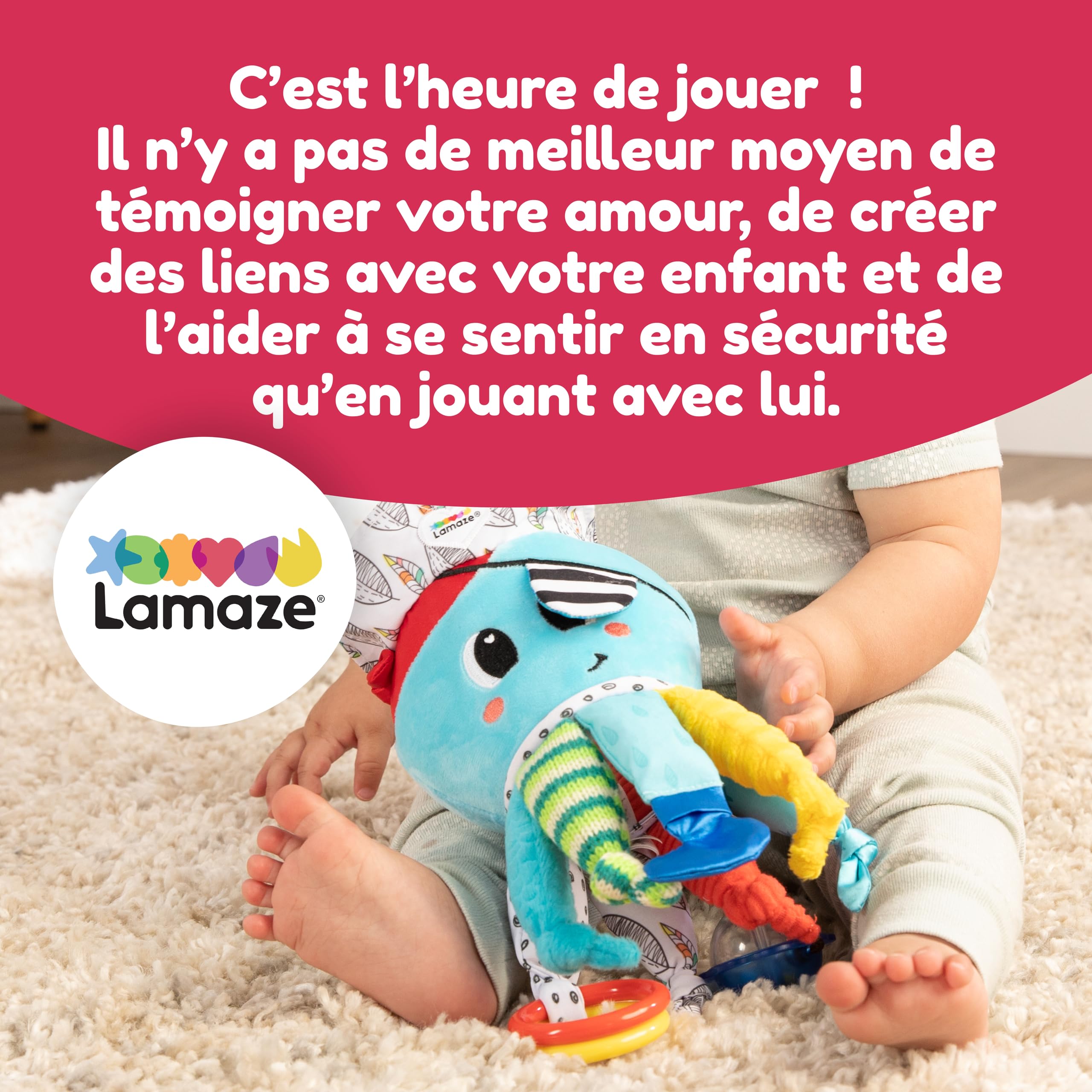 Lamaze Captain Calamari - Clip & Go Baby Sensory Toy for 0-6 Months 5