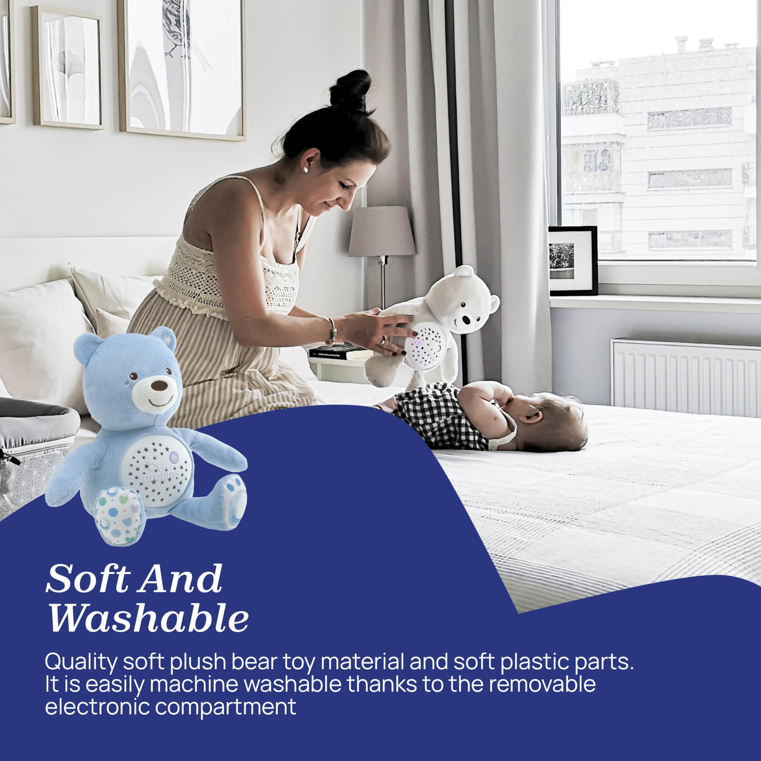 Chicco First Dreams Teddy Bear with Night Light - Musical Plush with Color-Changing Projection 4