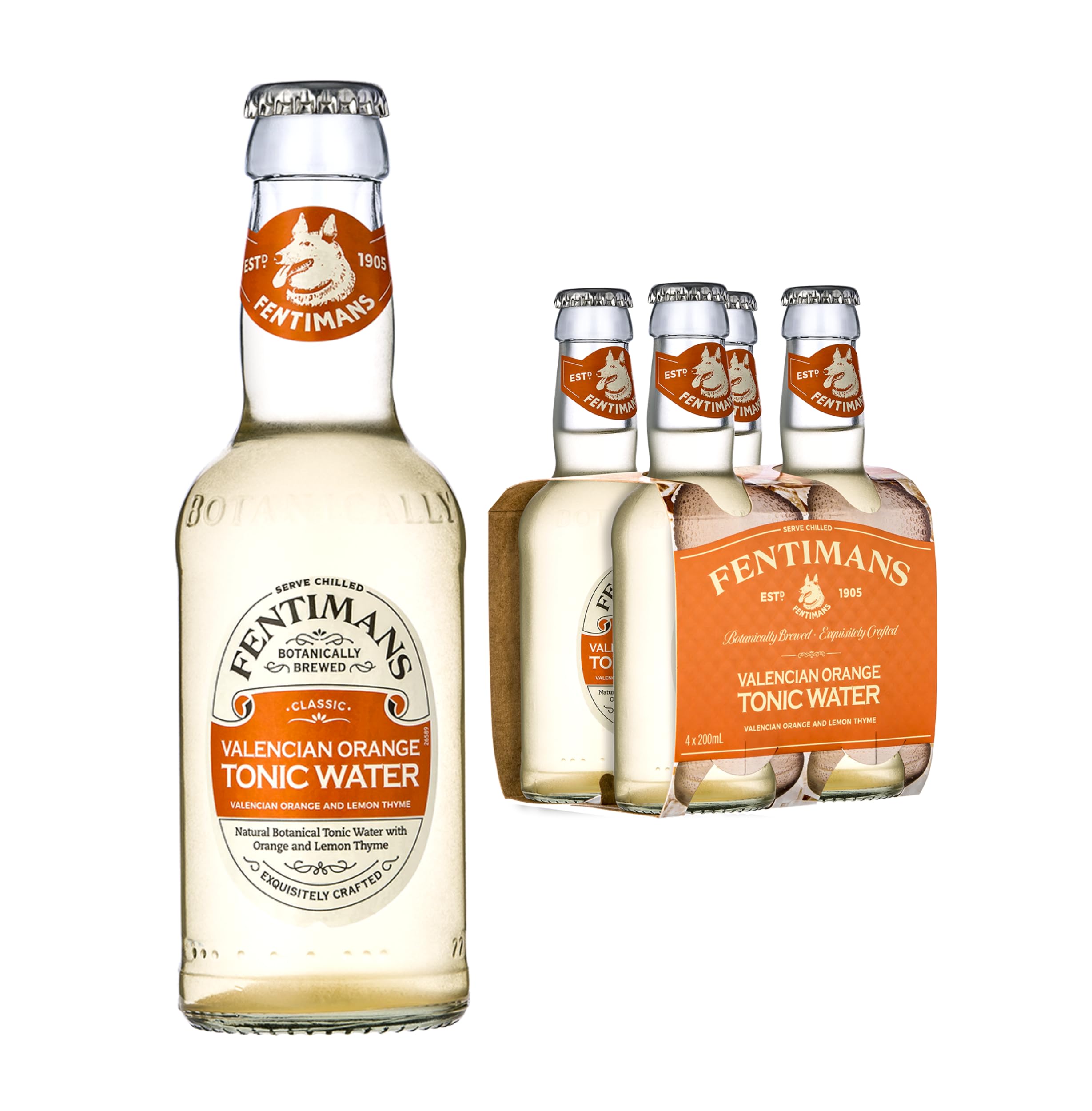 Fentimans Valencian Orange Tonic Water - Botanically Brewed Mixer with Lemongrass & Quinine - 1.68kg