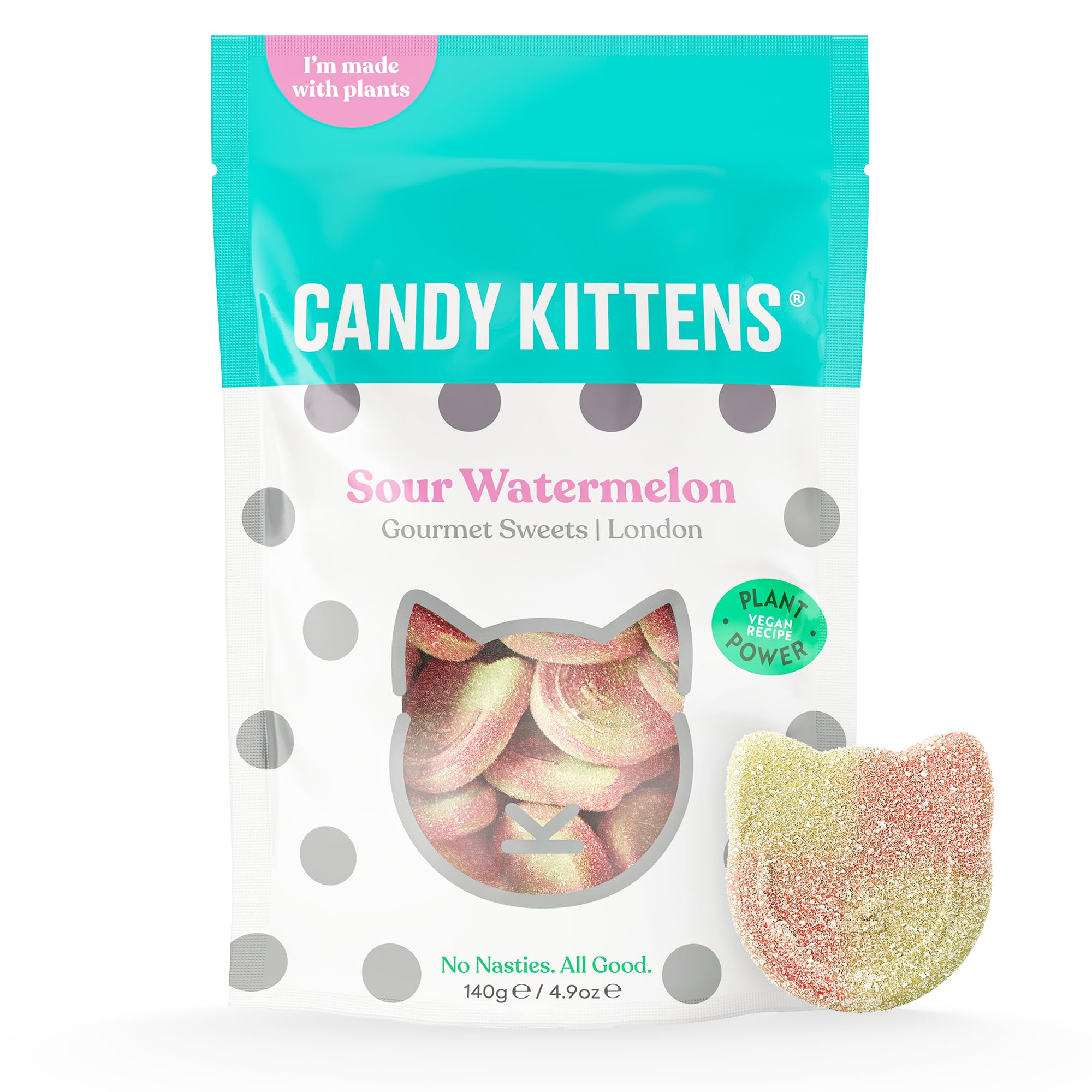 Candy Kittens Saure Wassermelone Vegane Kaubonbons – 140 g