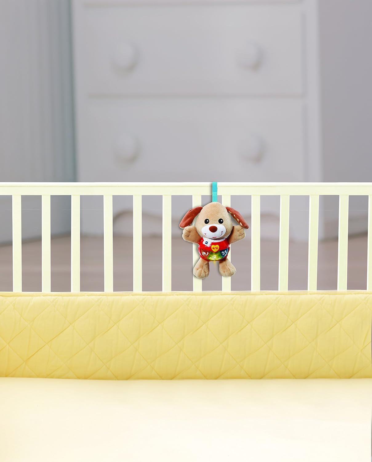 Vtech 502303 Little Singing Puppy Educational Baby, Clip On Cot, Pushchair and Pram, Soothing Soft Interactive Toy, for 3, 6, 12 Months Boys and Girls 6