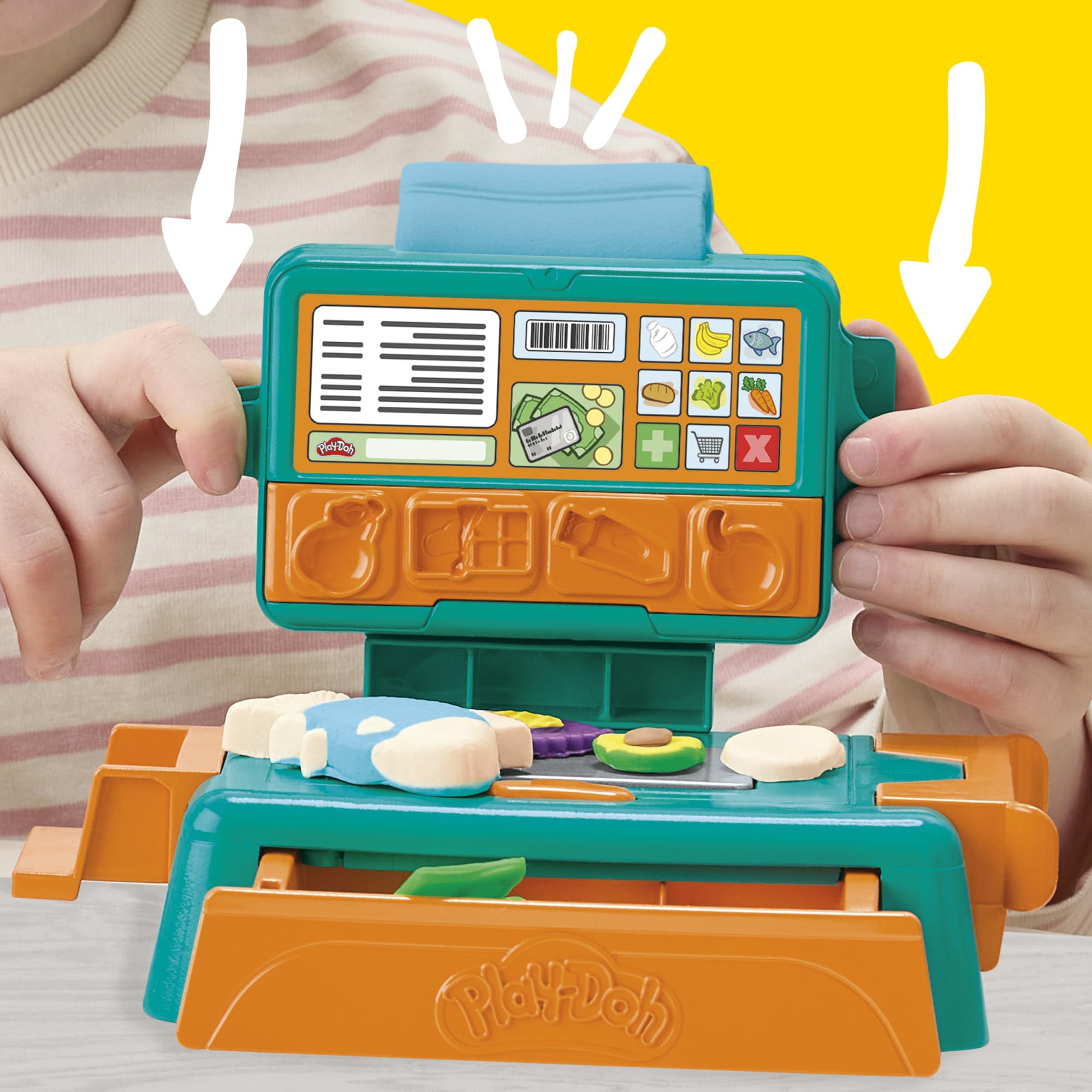 Play-Doh Cash Register Toy Supermarket Playset with 8 Cans of Compound | Ages 3+ 6
