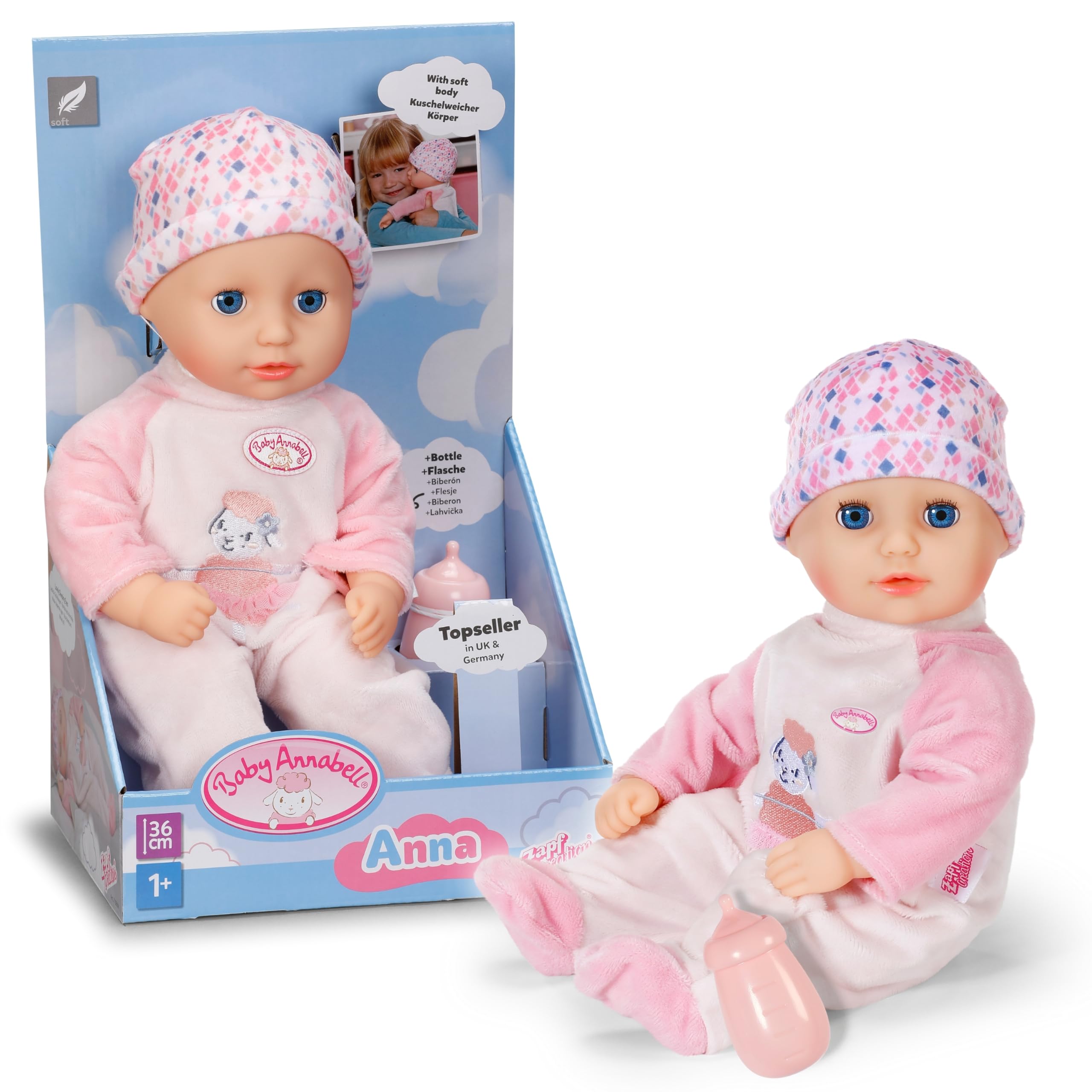 Baby Annabell Anna Rose - 36 cm Soft Baby Doll for Toddlers with Pink Romper & Sleeping Eyes 7