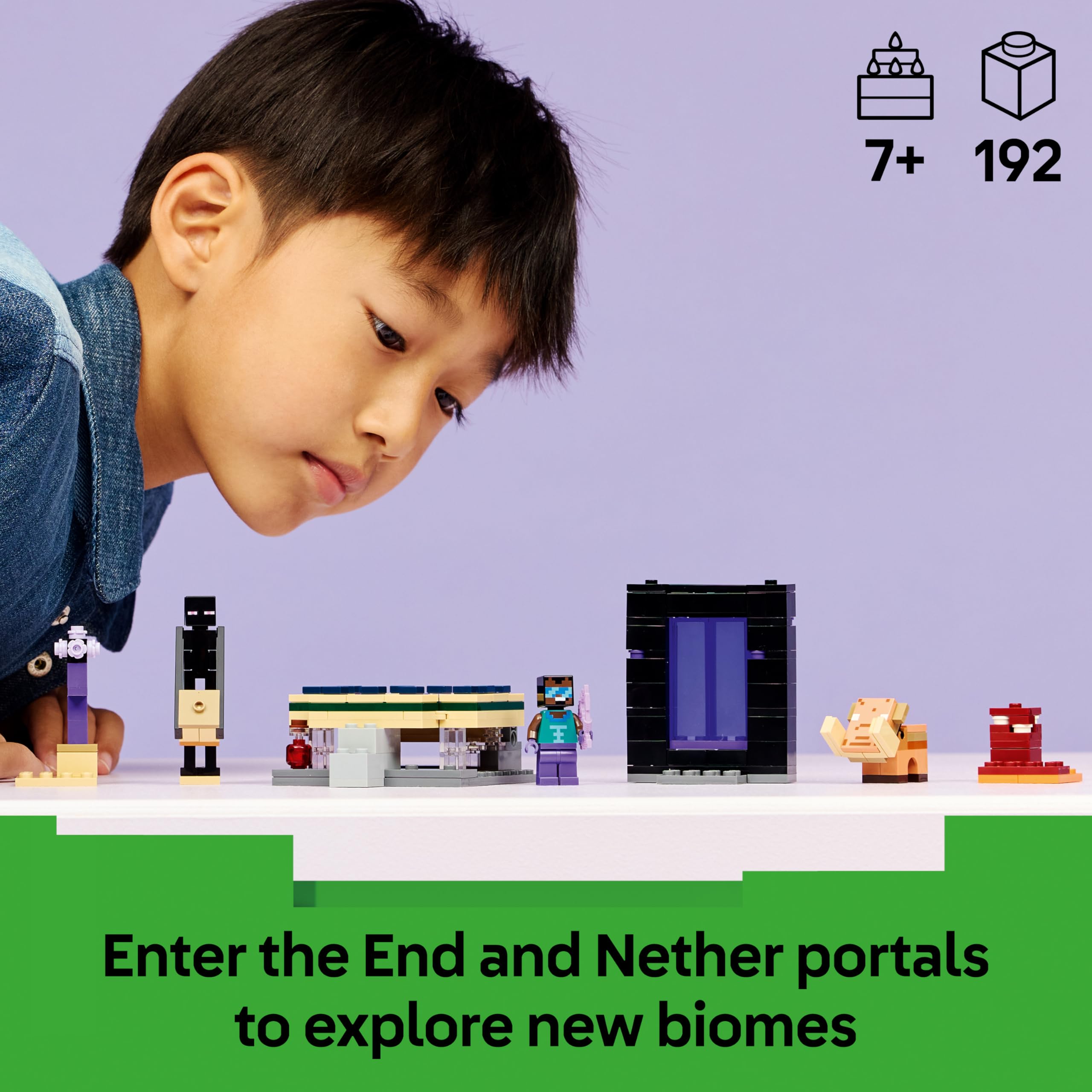 LEGO Minecraft Nether & End Portal Journey Building Set | Ages 7+ | Model 21584 2