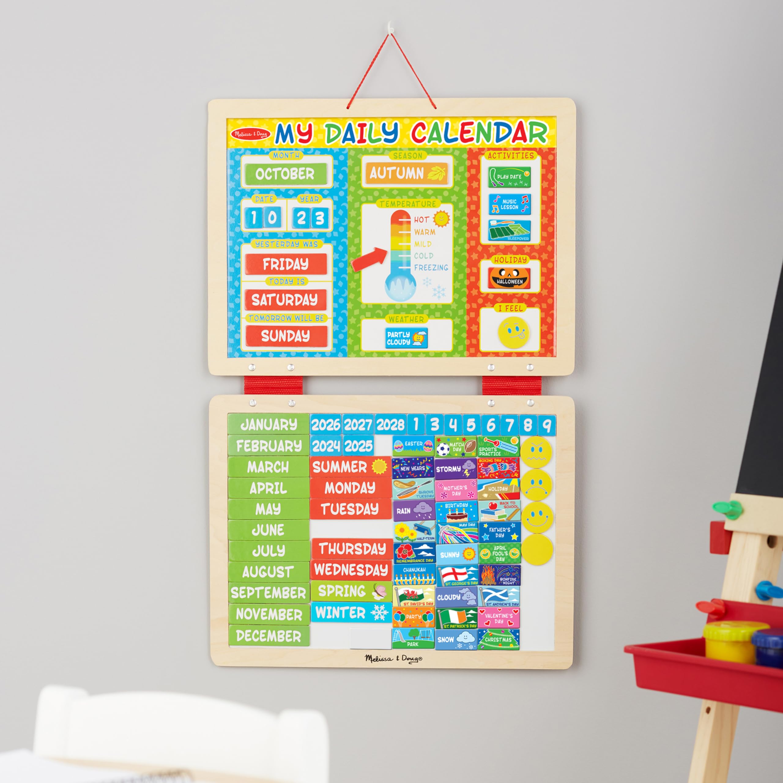 Melissa & Doug My First Daily Magnetic Calendar - Educational Wooden Toy for Kids 3+