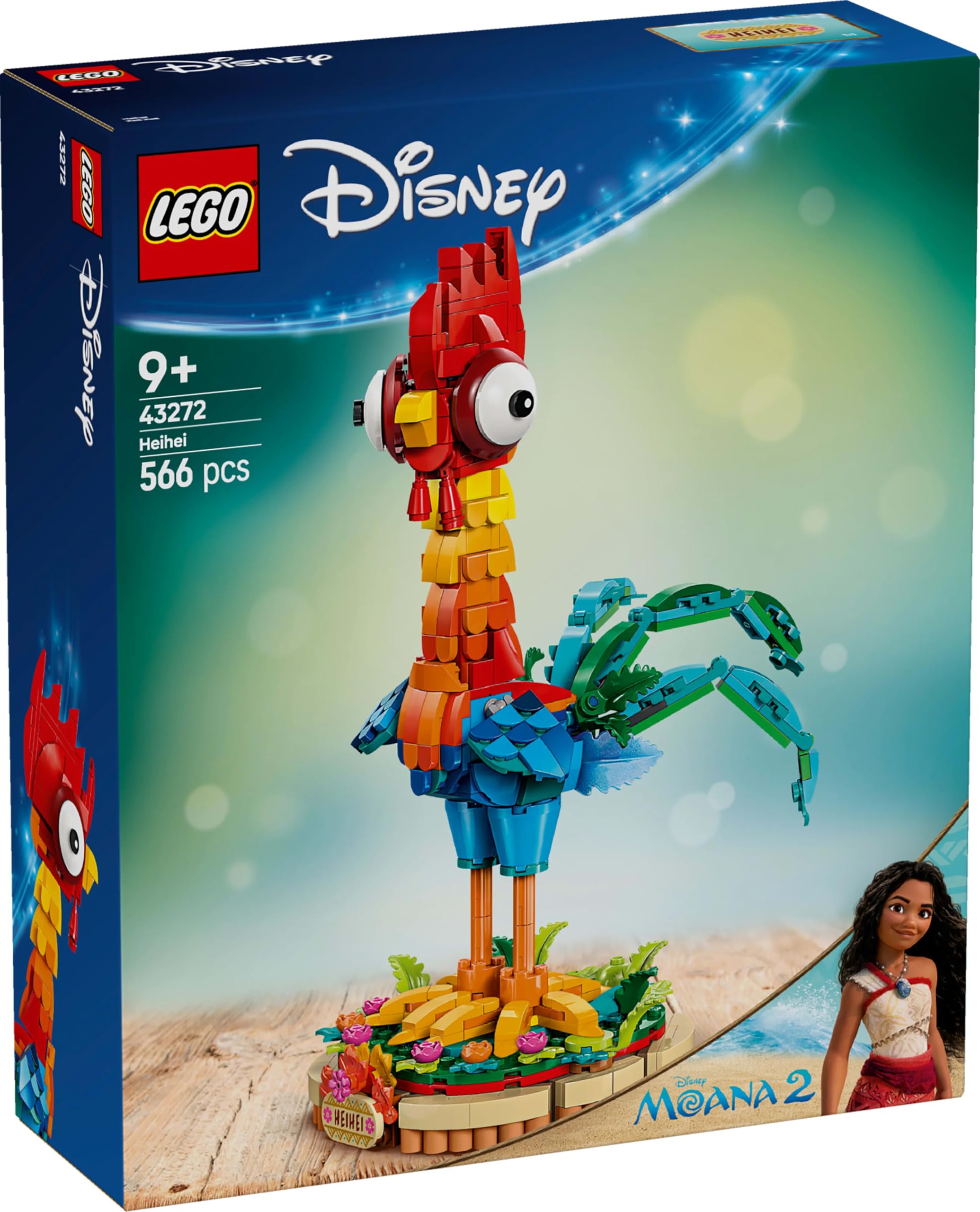 LEGO ǀ Disney Vaiana 2 Heihei Baubares Tierspielzeug – Bewegliche Hühnerfigur mit Ständer für Kinder ab 9 Jahren 8