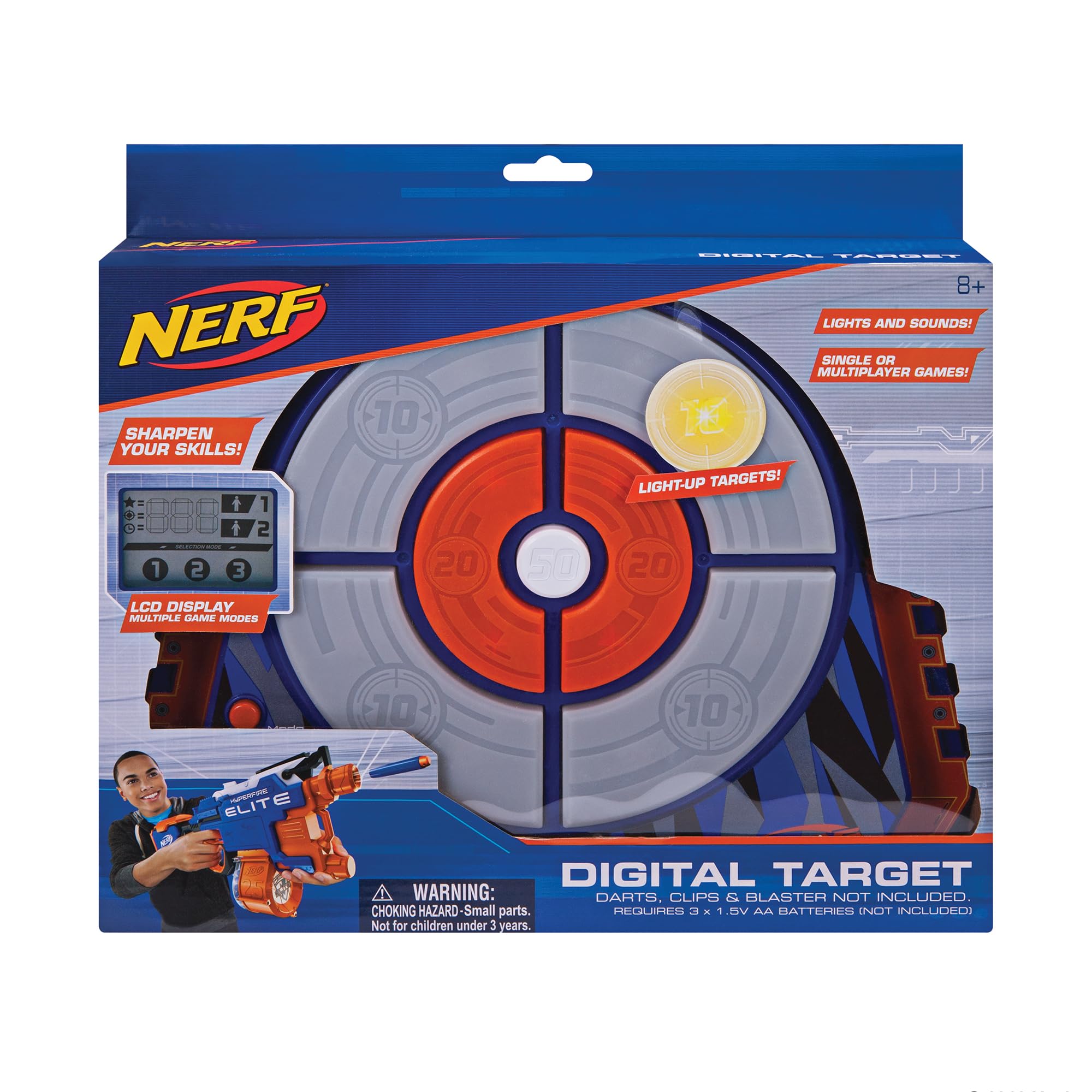 NERF Elite Digital Target Game - Interactive LED Target with Sound & Score, Ages 8+ 6