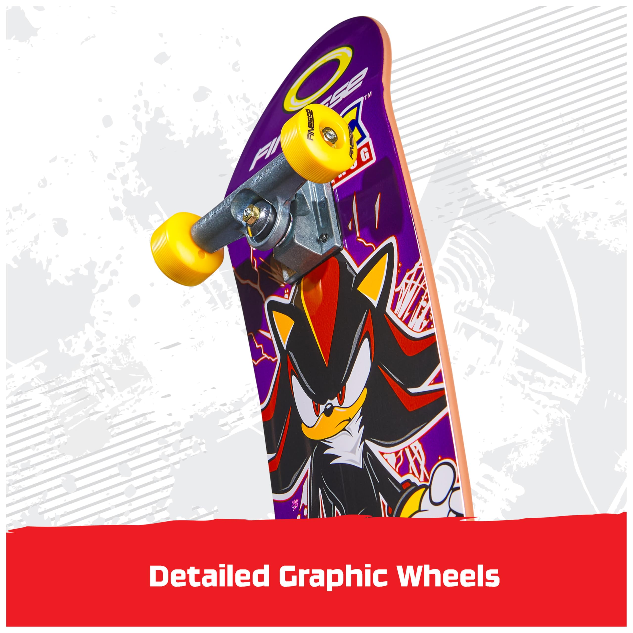 Tech Deck Finesse X Sonic the Hedgehog Handboard - 9x Larger Mini Skateboard for Kids 6+ 6