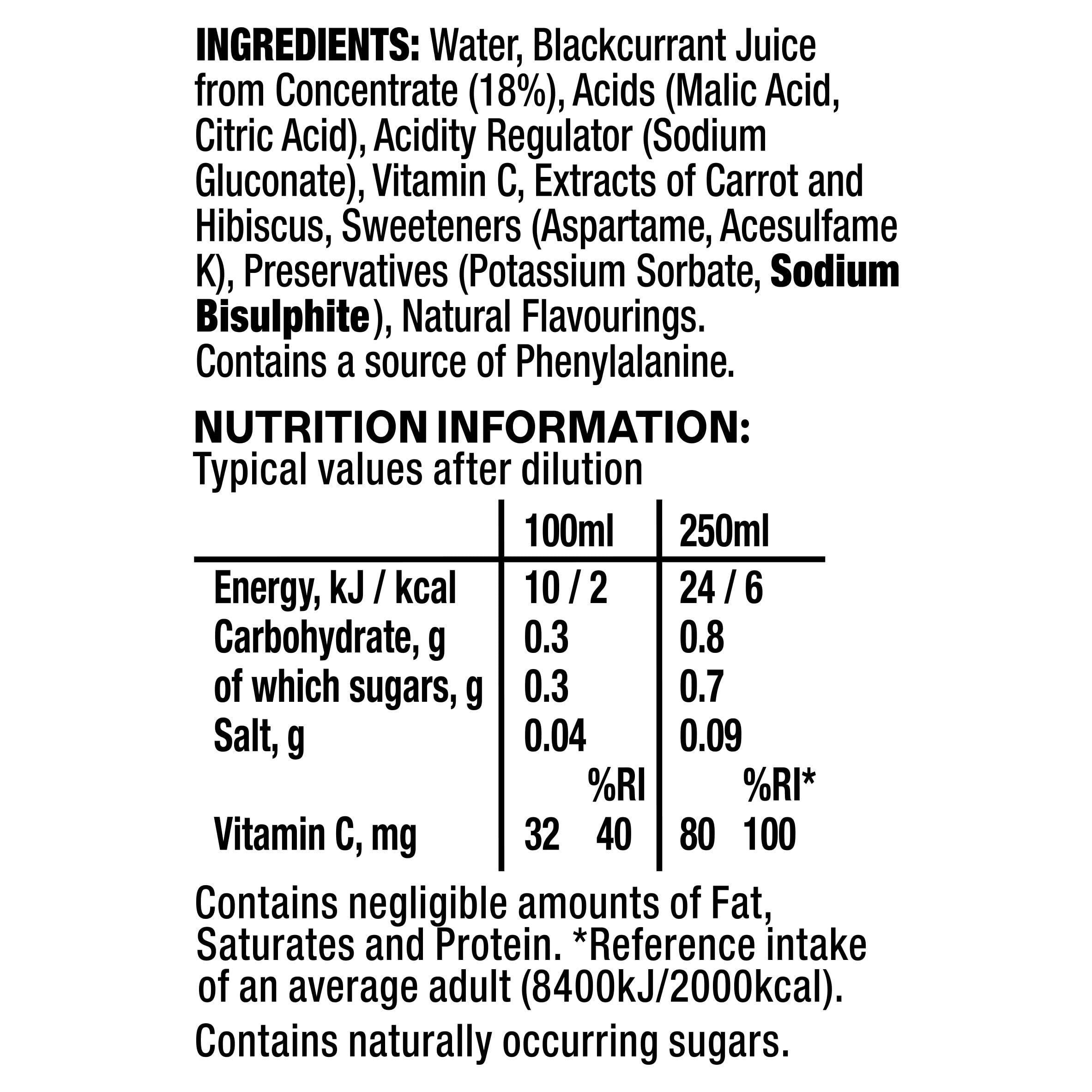 Ribena Blackcurrant Squash No Added Sugar 850ml – Real British Blackcurrant Juice 5