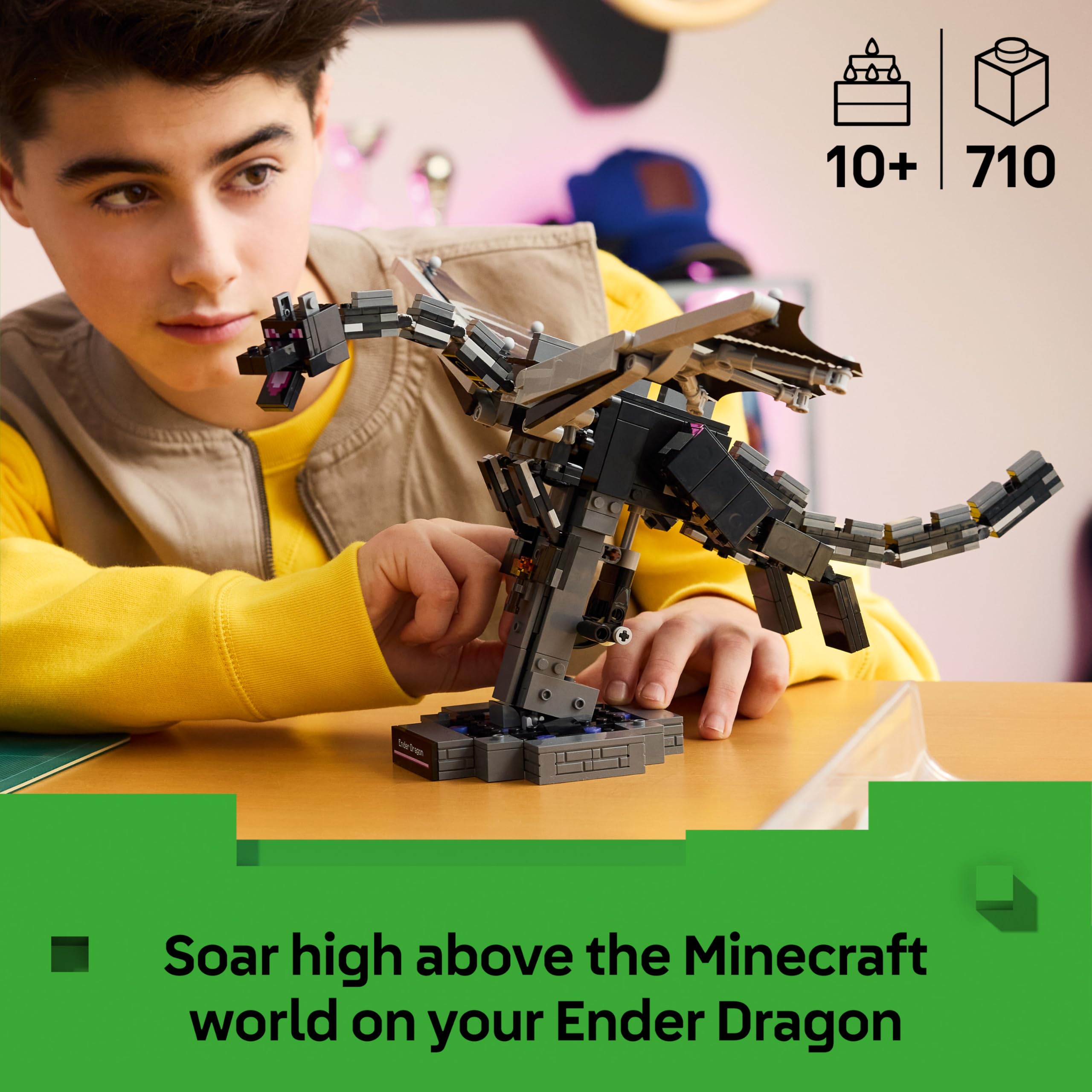 LEGO Minecraft The Ender Dragon Figure Building Set | Posable Wings | Ages 10+ 2