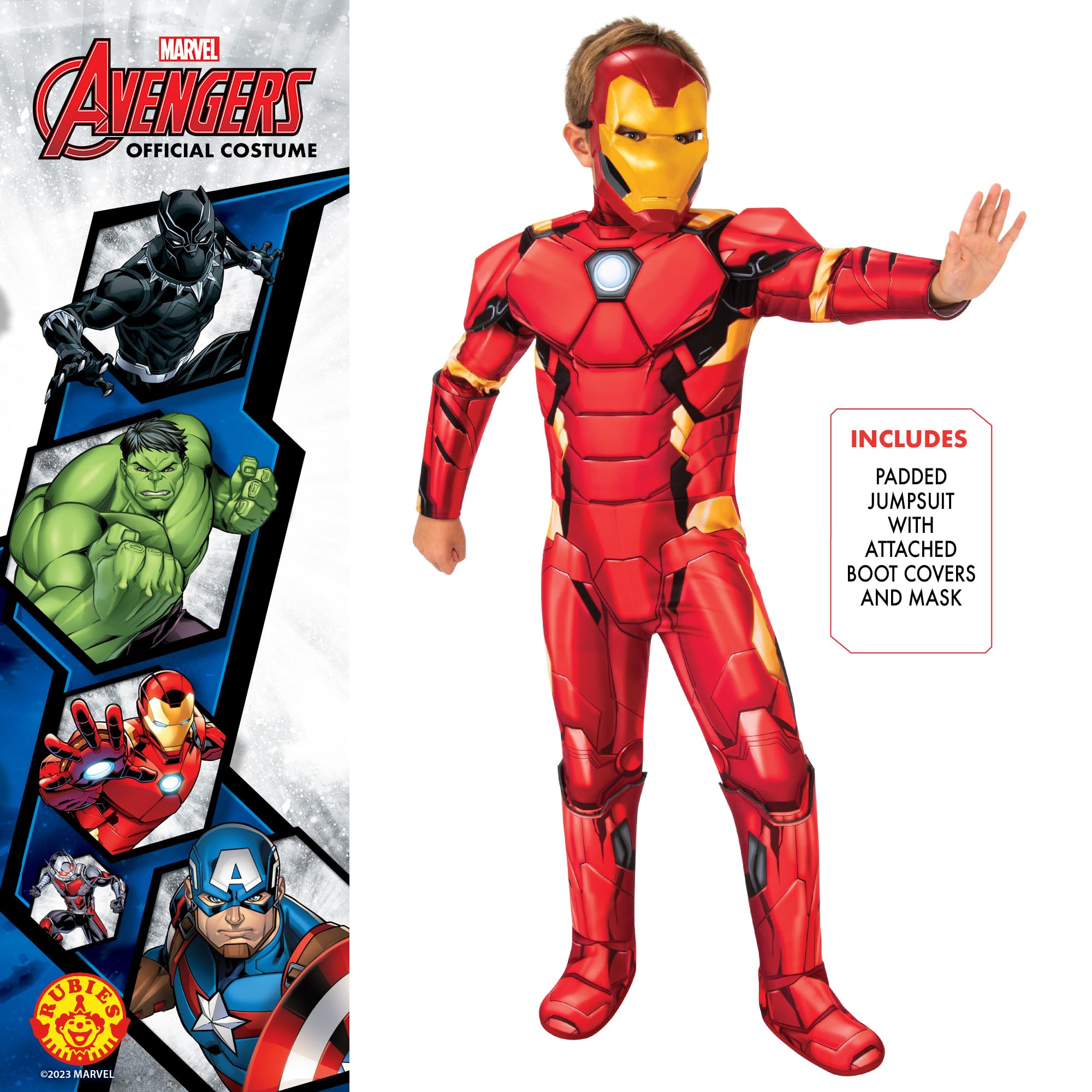 Rubies Iron Man Deluxe Kids Fancy Dress - Boys Age 3-4 Years | Multicolour