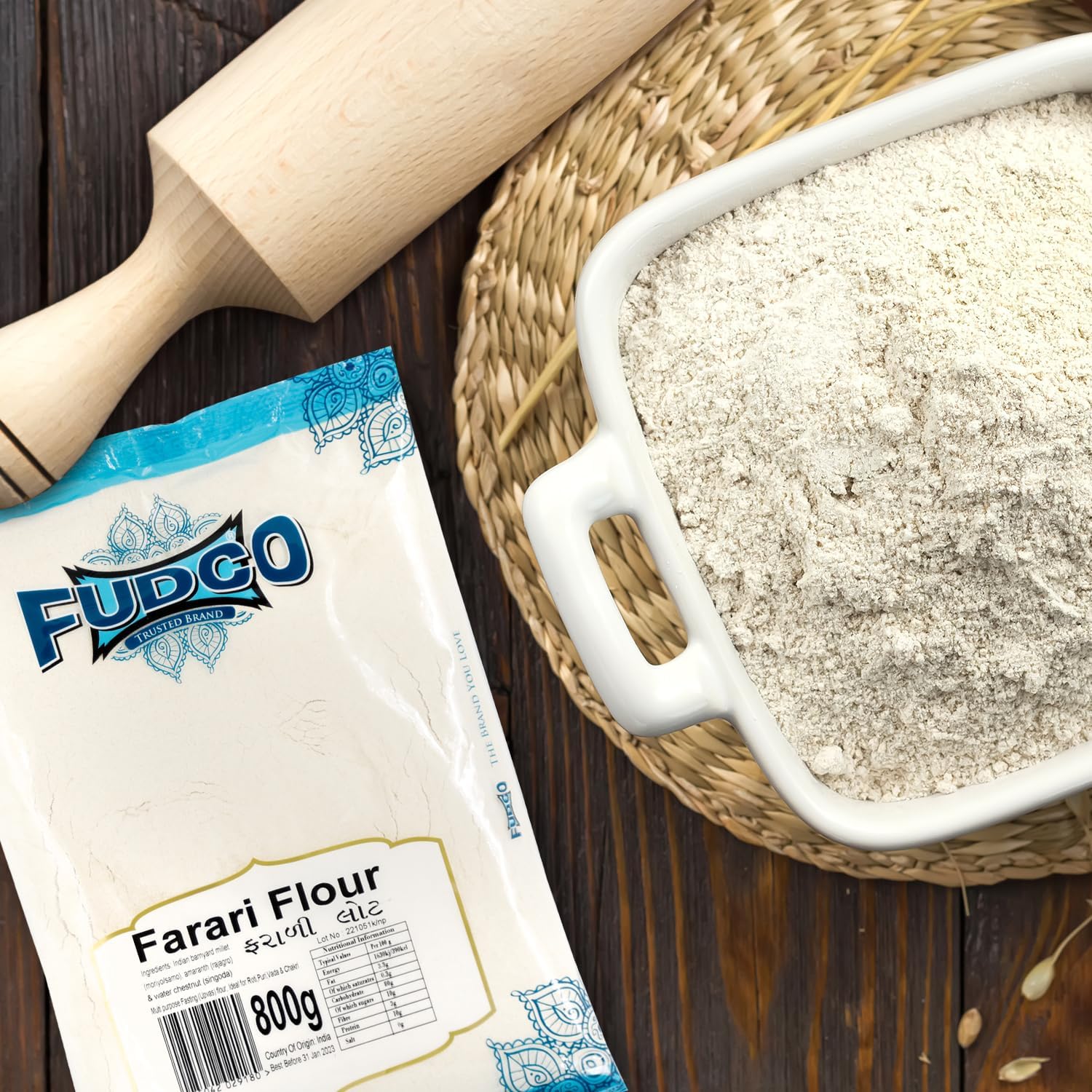 Fudco Farari Flour 800g - Fasting-Friendly Millet & Water Chestnut Flour Blend