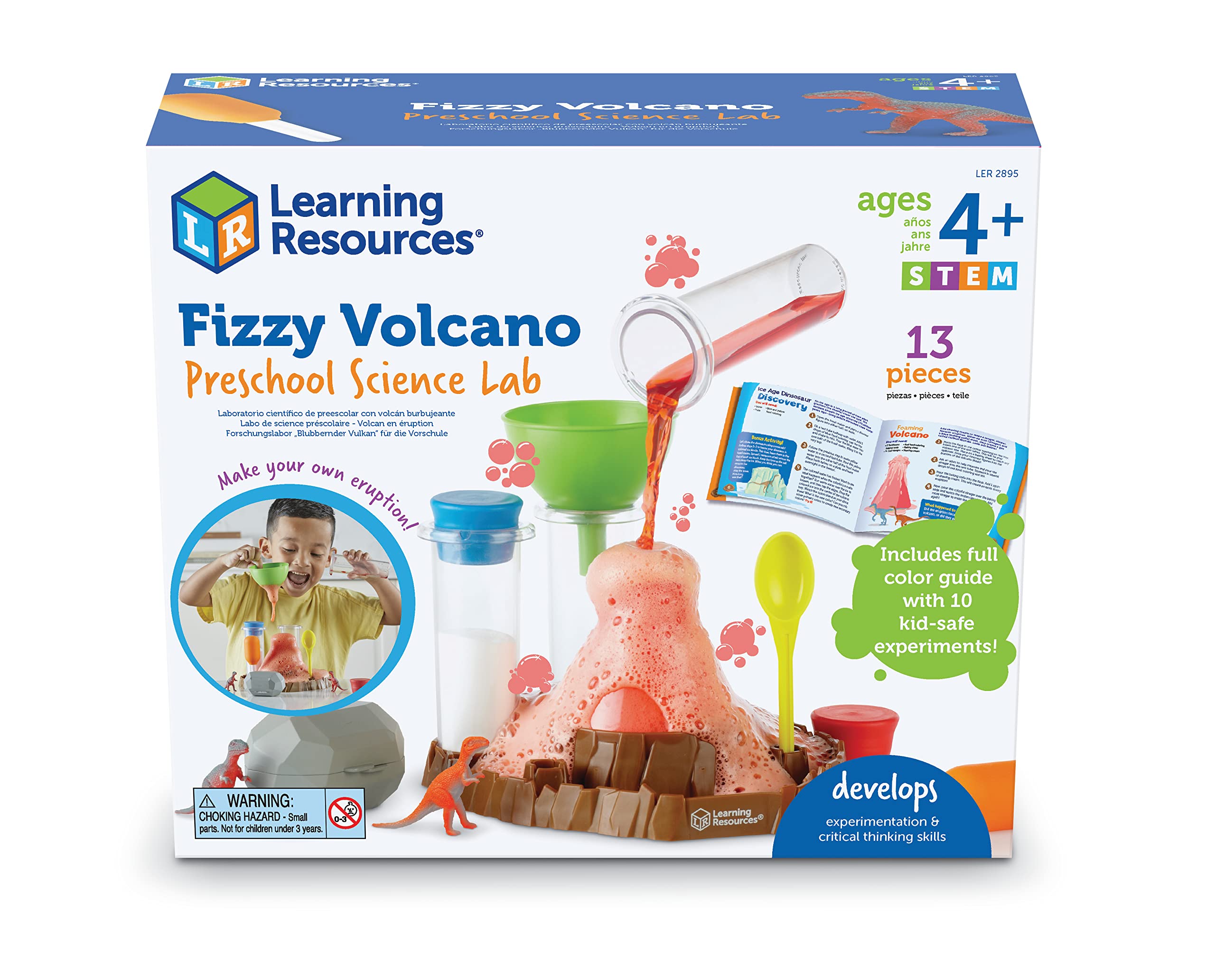 Learning Resources Fizzy Volcano Preschool Science Lab Set Ages 4+, Fizzy Foamy Reactions Chemistry Experiments for Kids, STEM Toys for Kids, 13 Pieces 8