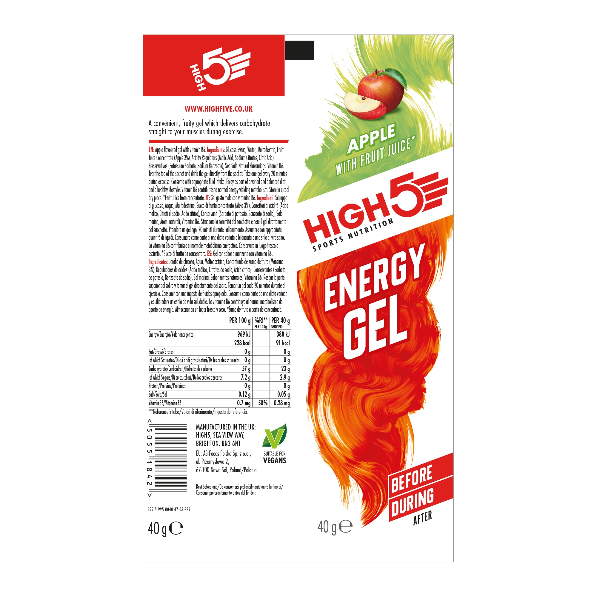 HIGH5 Energy Gels - Quick Release Sports Gels to Power Muscles for Peak Per 6