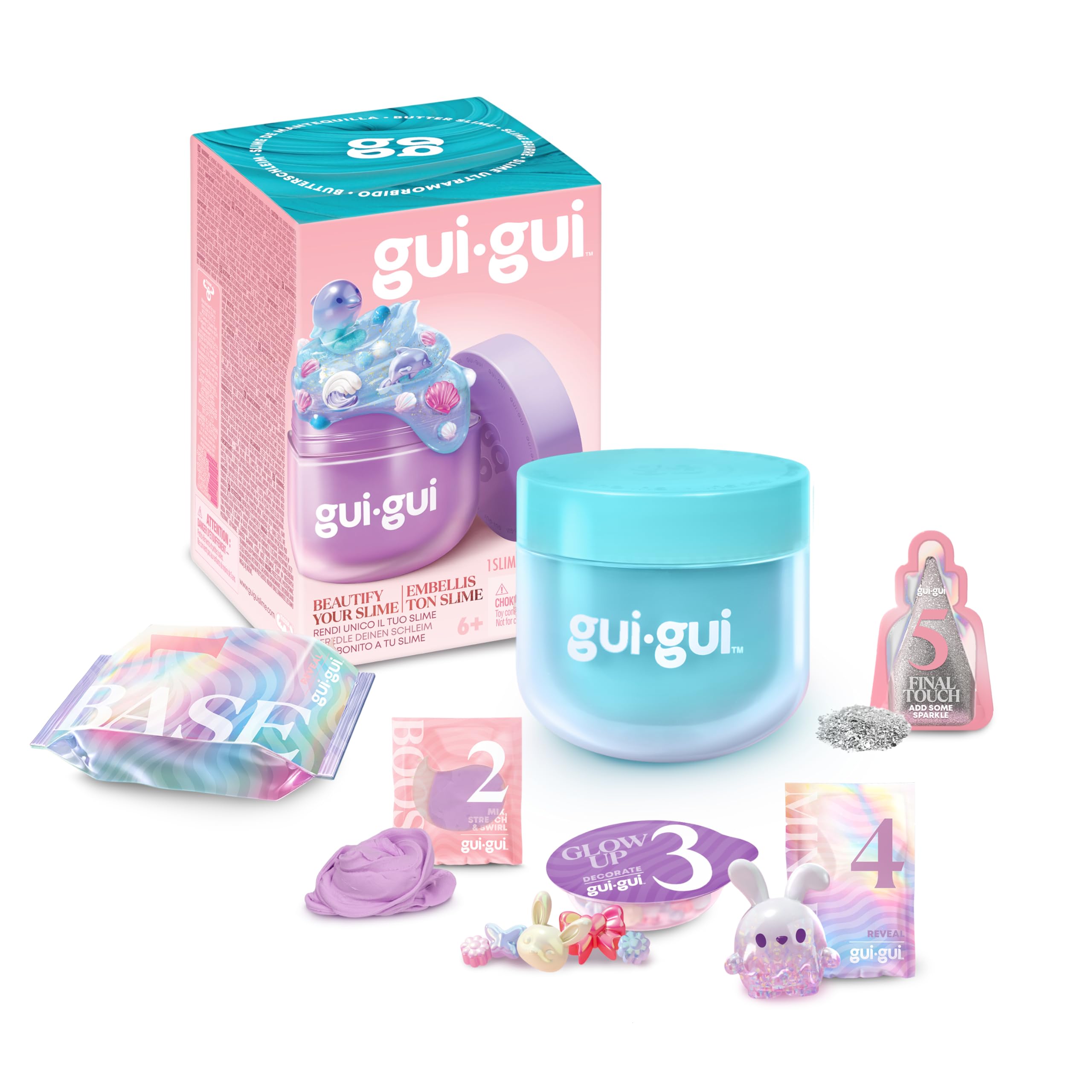 Gui Gui Clear Slime - Create & Collect Scented Slime with Gloss, Butter, Cloud Textures (330g) 6
