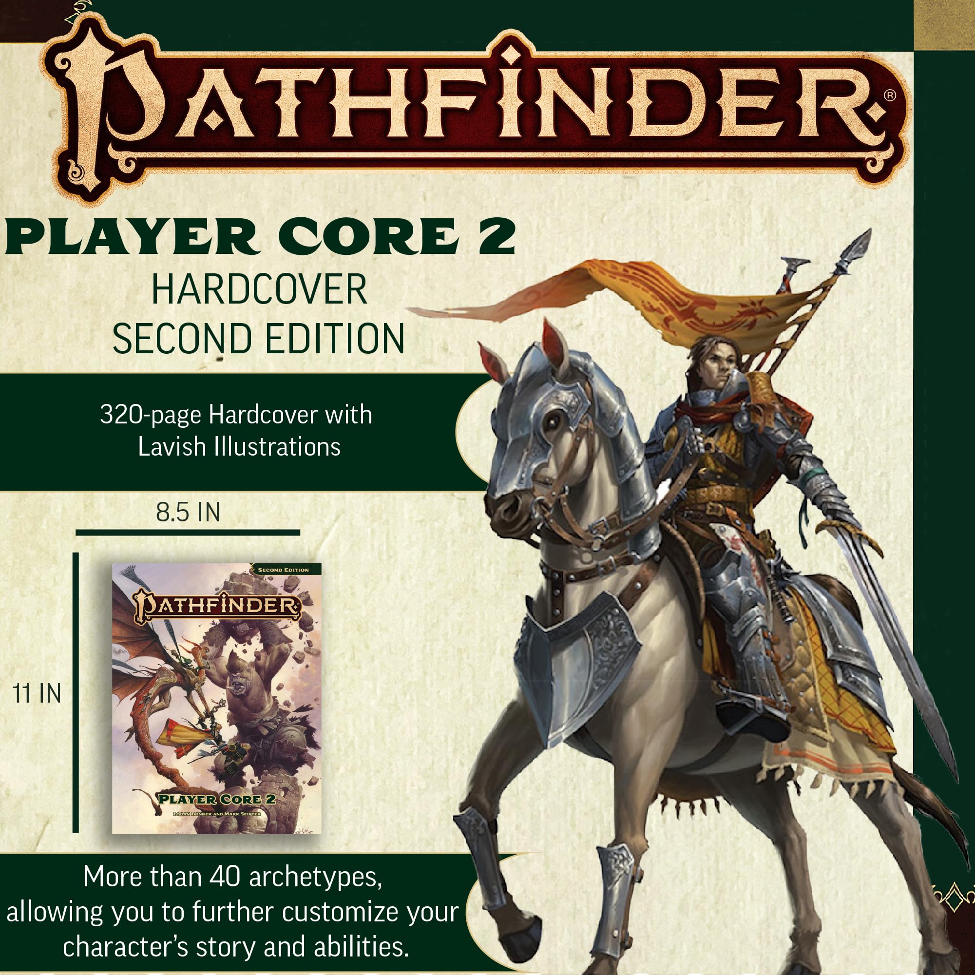 Paizo Pathfinder RPG: Player Core 2 (P2) Hardcover Rulebook | 320 Pages | English