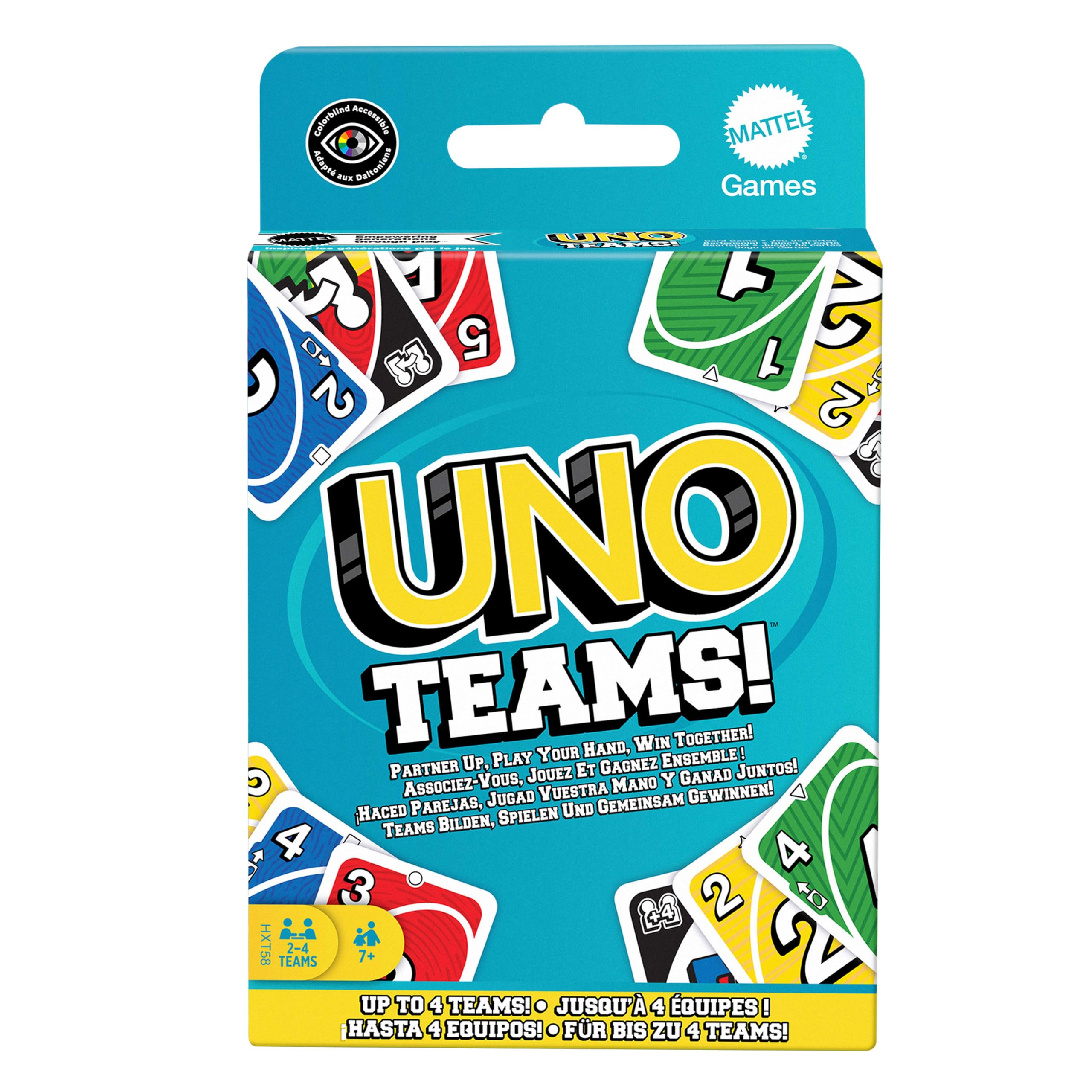 Mattel Games UNO Teams Card Game | Team Play Focused | Multicolor | Ages 7+