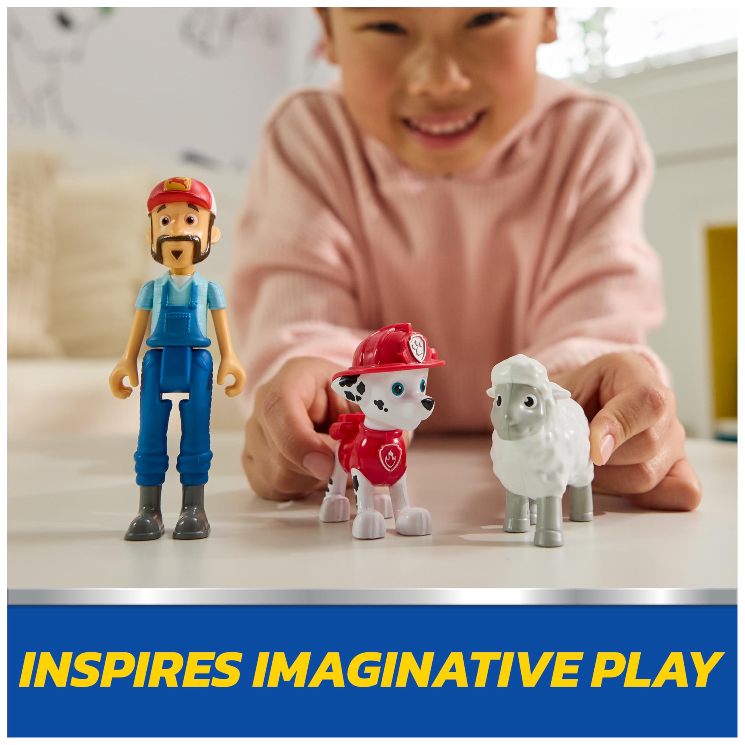 PAW Patrol Marshall & Farmer Al Figure Pack with Sheep Toy Figure - Action Figures for Kids 8