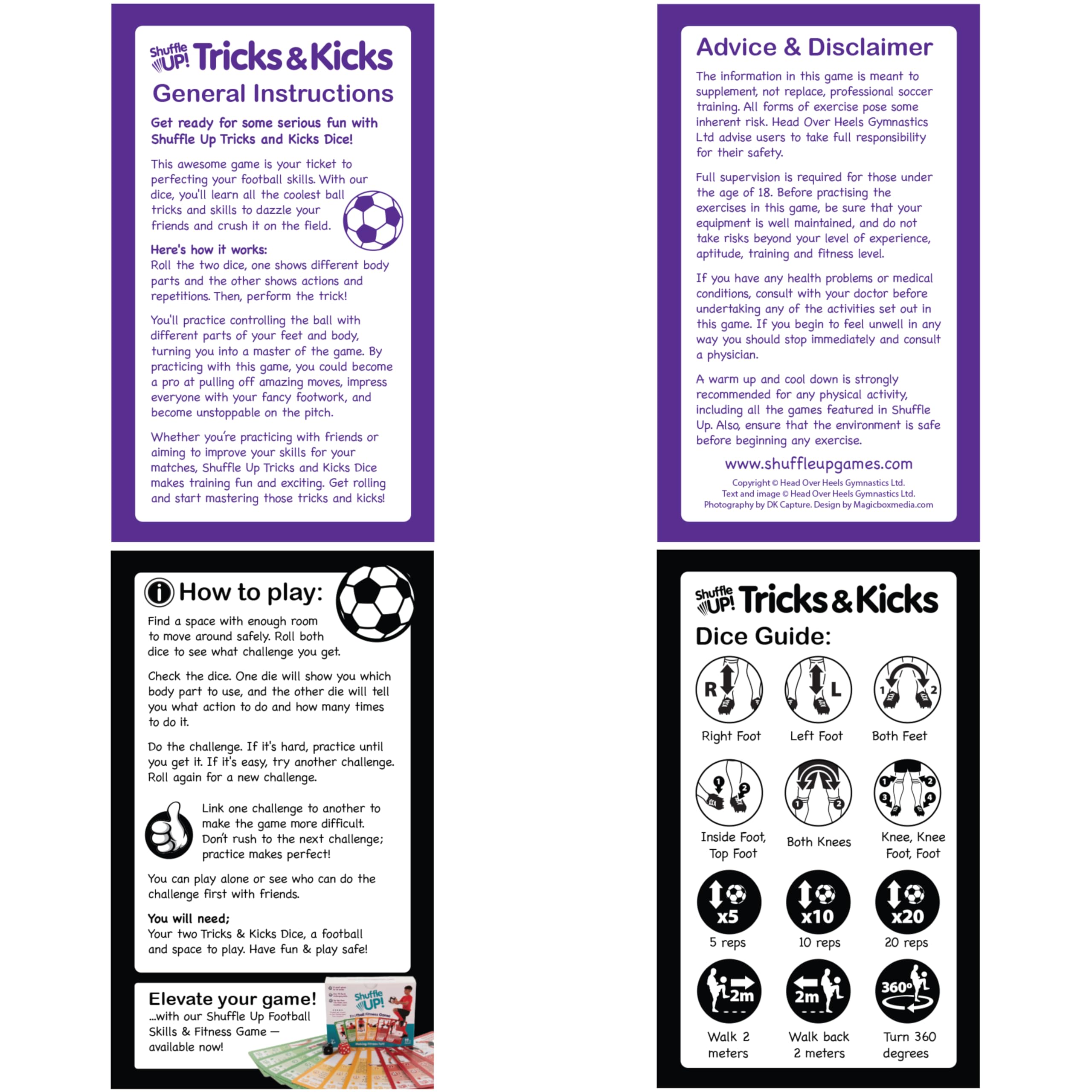 Shuffle Up Tricks & Kicks Football Dice Game - Keepy Uppy Training Dice for Kids and Teens 3