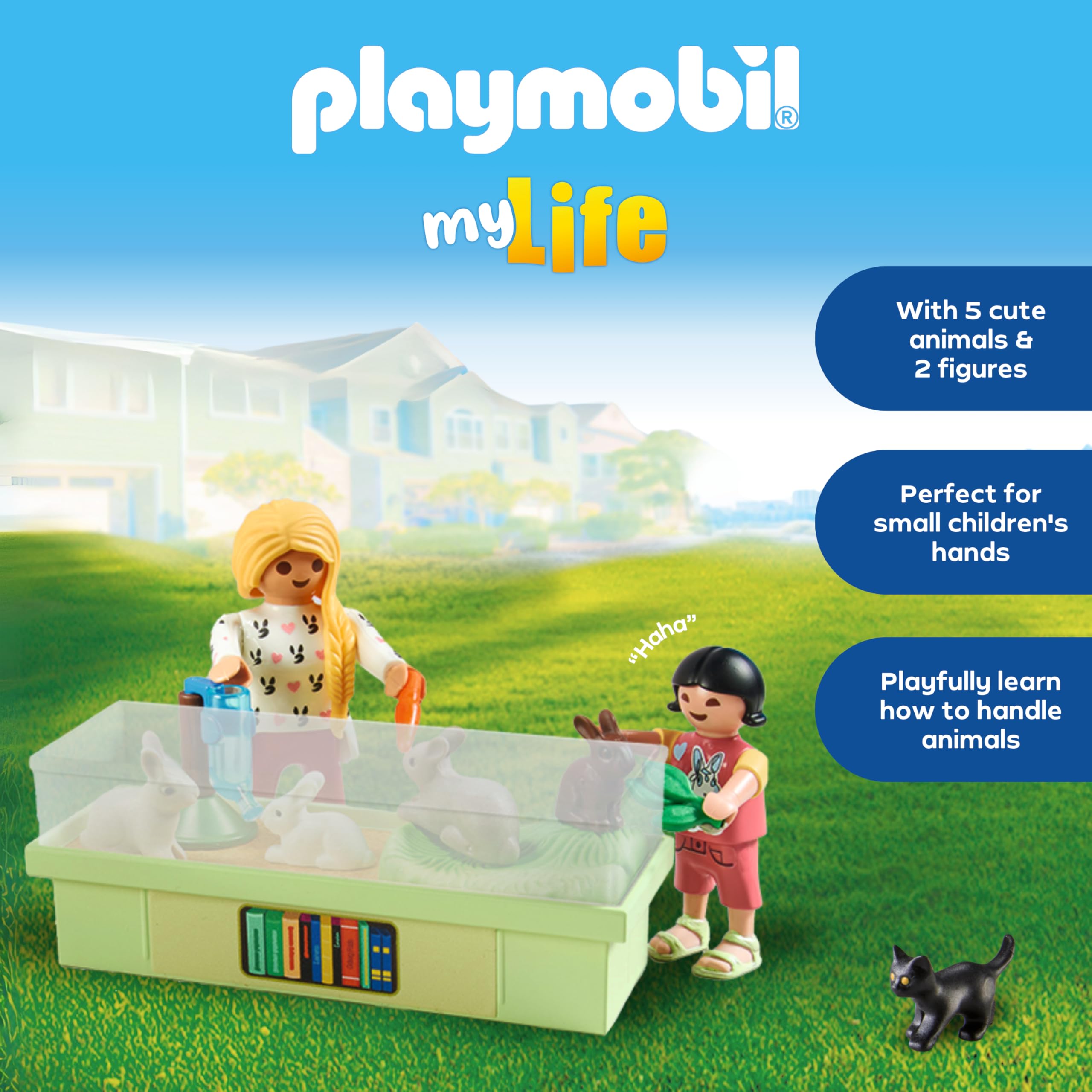 Playmobil My Life Family with Rabbits Playset - Animal Figures for Kids 4+ 4