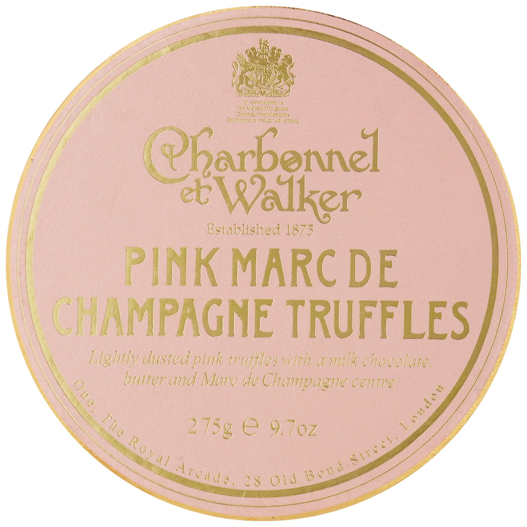 Charbonnel et Walker Double Layer Pink Marc de Champagne Truffles 275 g