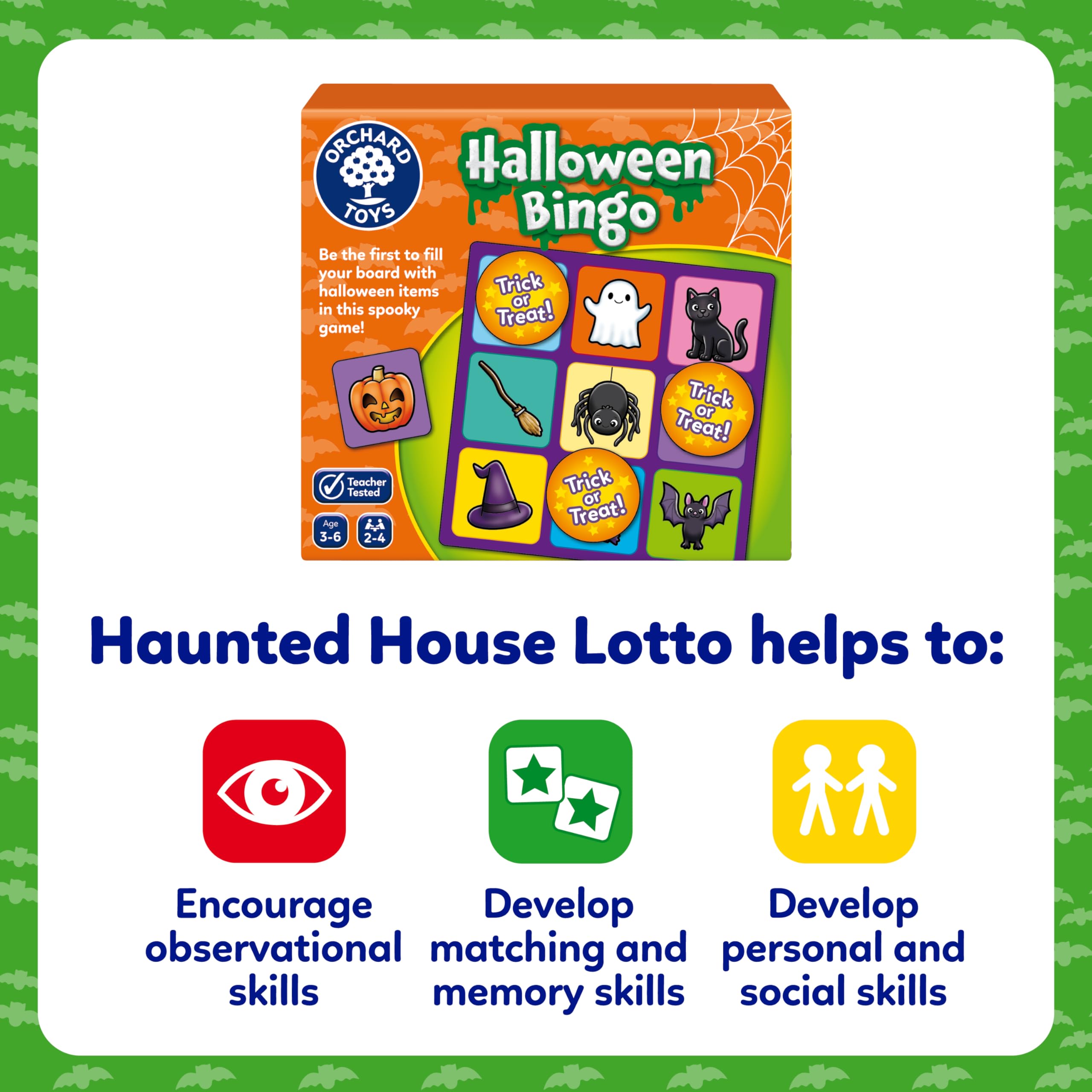 Orchard Toys Halloween Bingo – Kompaktes Reisebrettspiel für Kinder 4