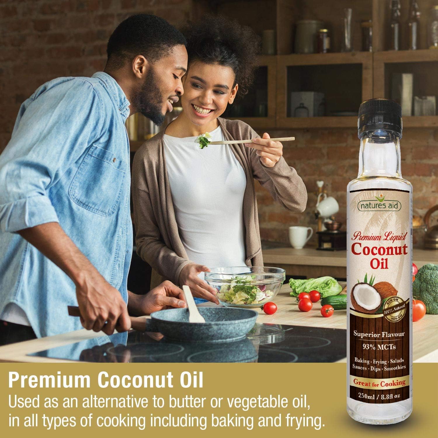 Natures Aid Premium Liquid Coconut Oil, 250ml – Non-Hydrogenated with 93% MCTs for Cooking & Baking 8