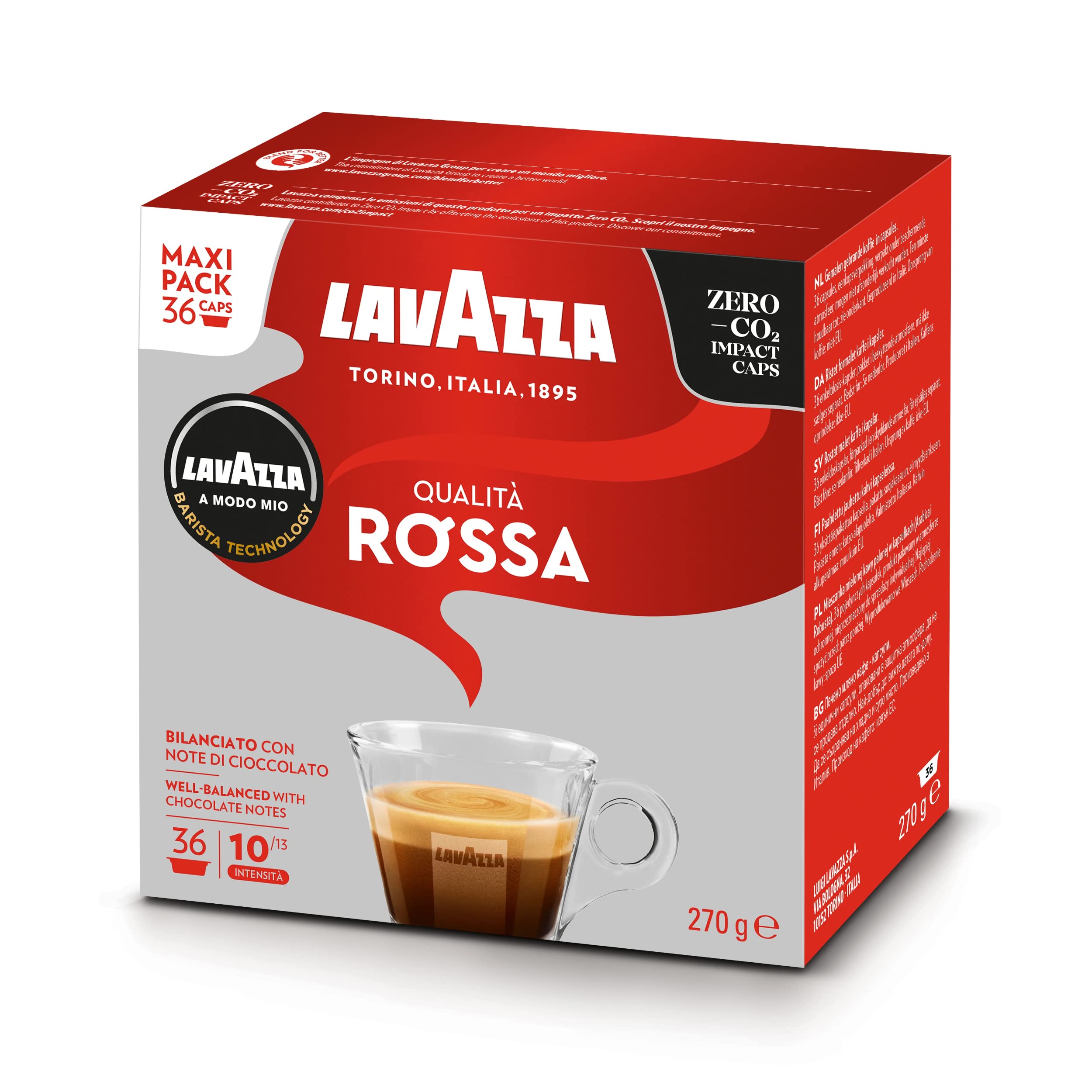 Lavazza A Modo Mio Qualità Rossa Coffee Capsules - Arabica & Robusta Blend - Red Pack