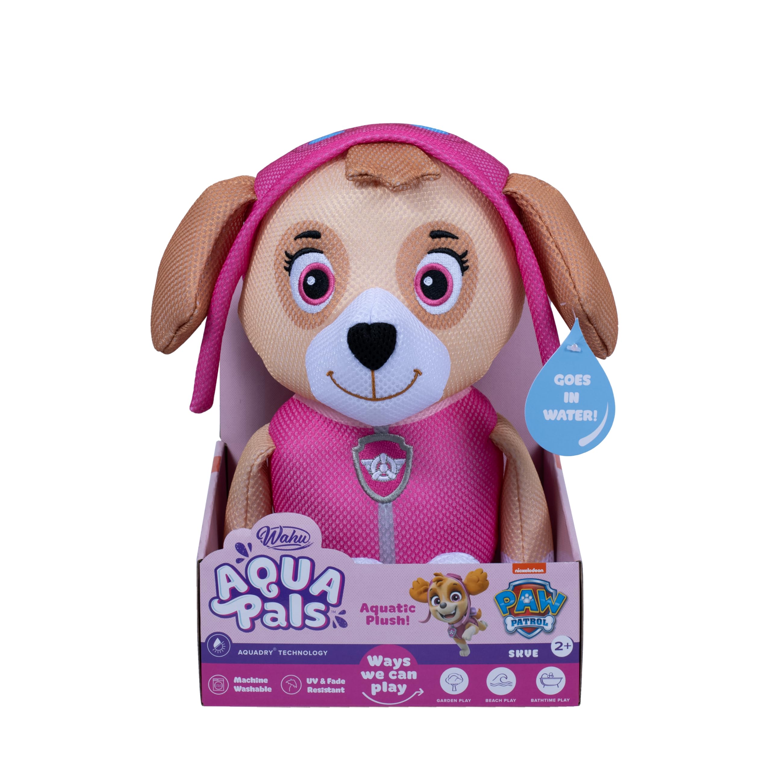Wahu Aqua Pals Paw Patrol Skye Medium Plush Toy - Pool, Bath & Beach Play for Toddlers 2+ 5