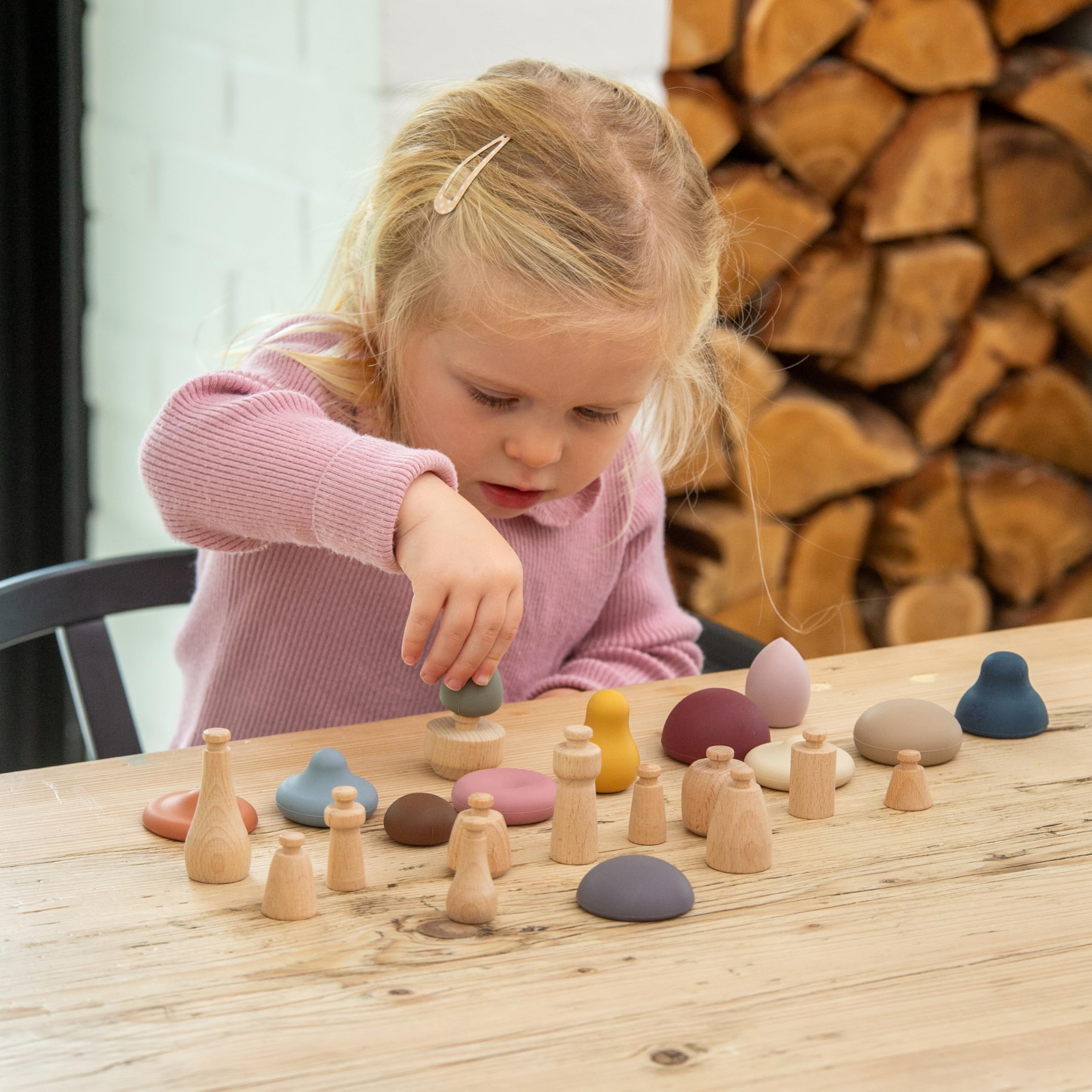 tickit SiliSoft Woodland Mushroom Set – 12 Soft Silicone & Wooden Mushrooms for Imaginative Play 3
