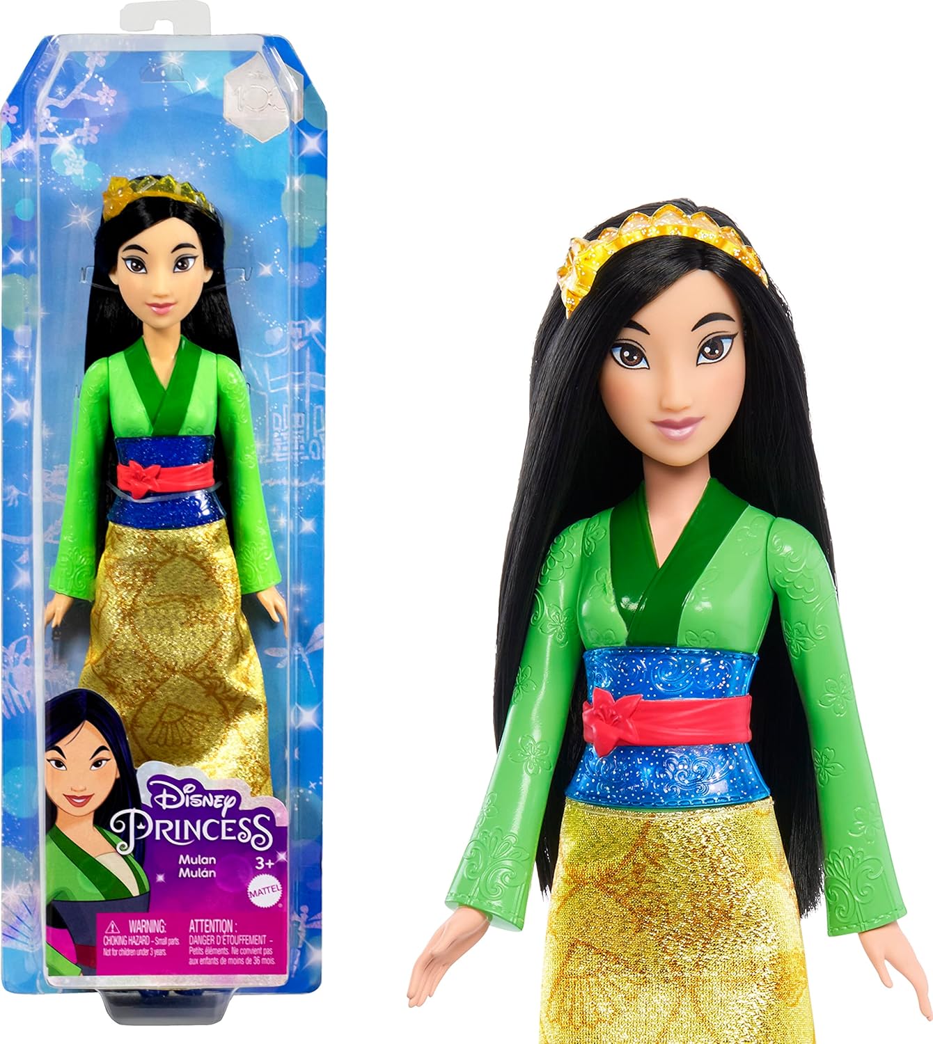 Mulan Posable Fashion Doll - Sparkling Movie-Inspired Outfit, 3+ Years