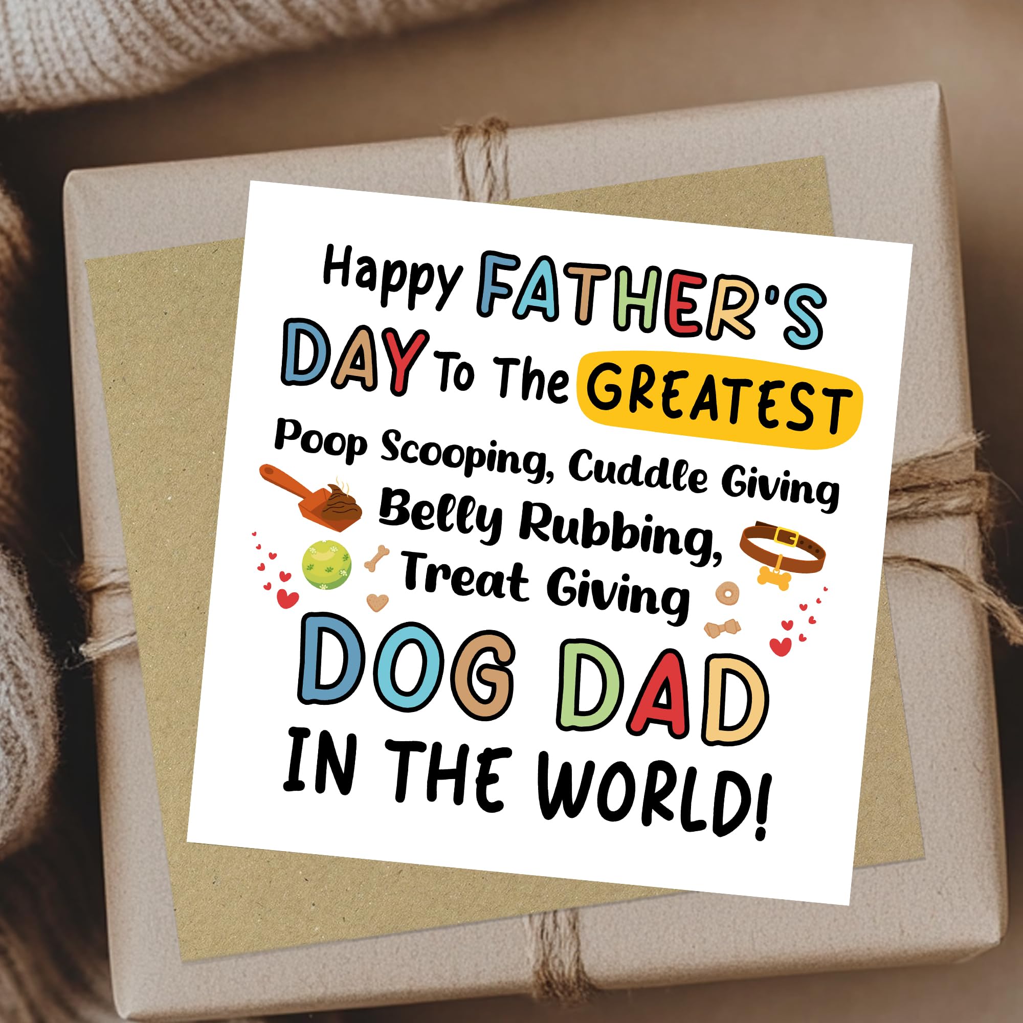 RED OCEAN Handmade Father's Day Card From The Dog | Square 14.5cm | 350gsm Matte Card 9