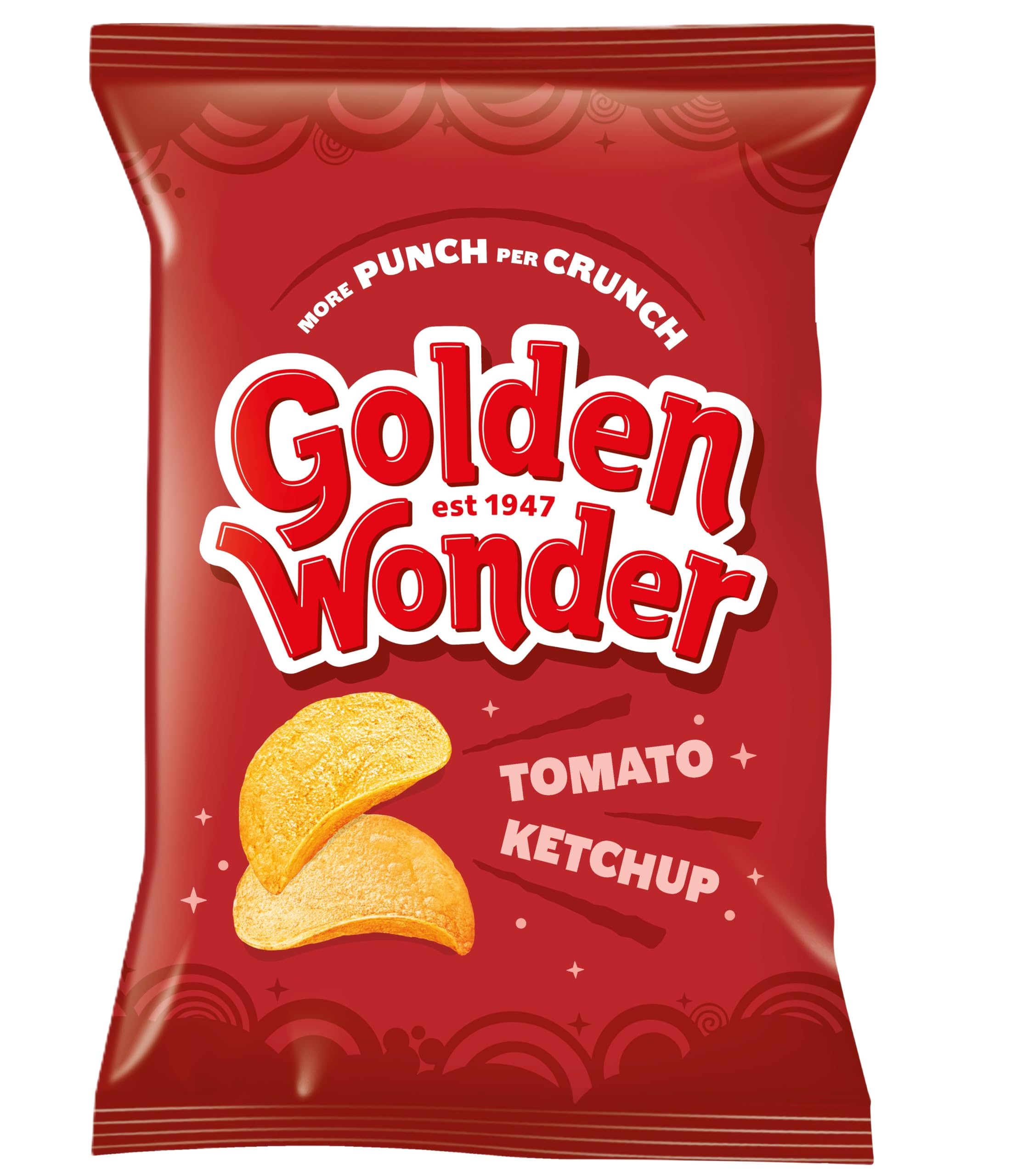Golden Wonder Tomato Ketchup Crisps, 32.5g (Pack of 32)