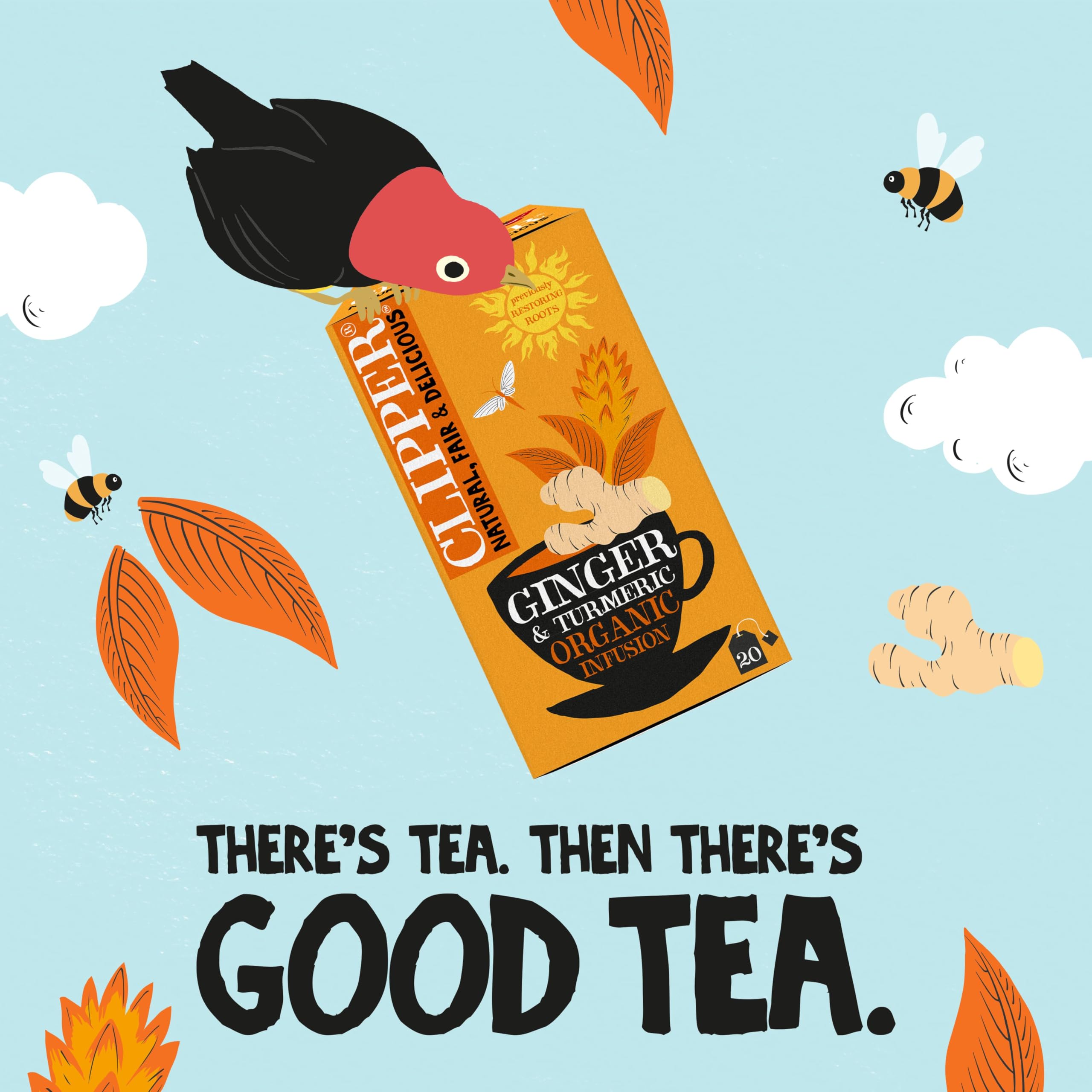Clipper - Organic Restoring Roots Ginger & Turmeric Tea Bags | 20 Infusions 12