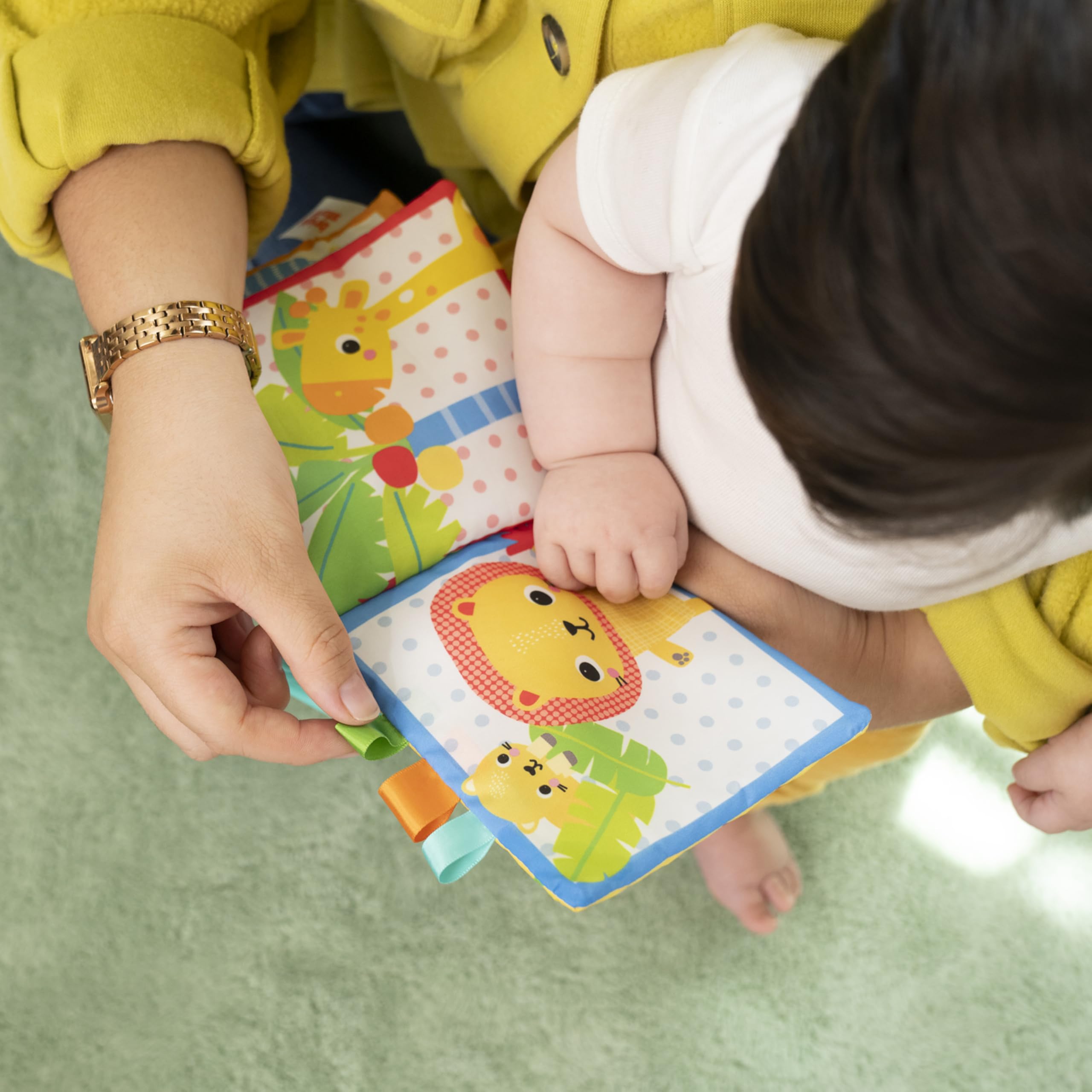 Bright Starts Safari Buddies Soft Crinkle Book Stroller Toy | Sensory Stimulation | Ages 0+ 7