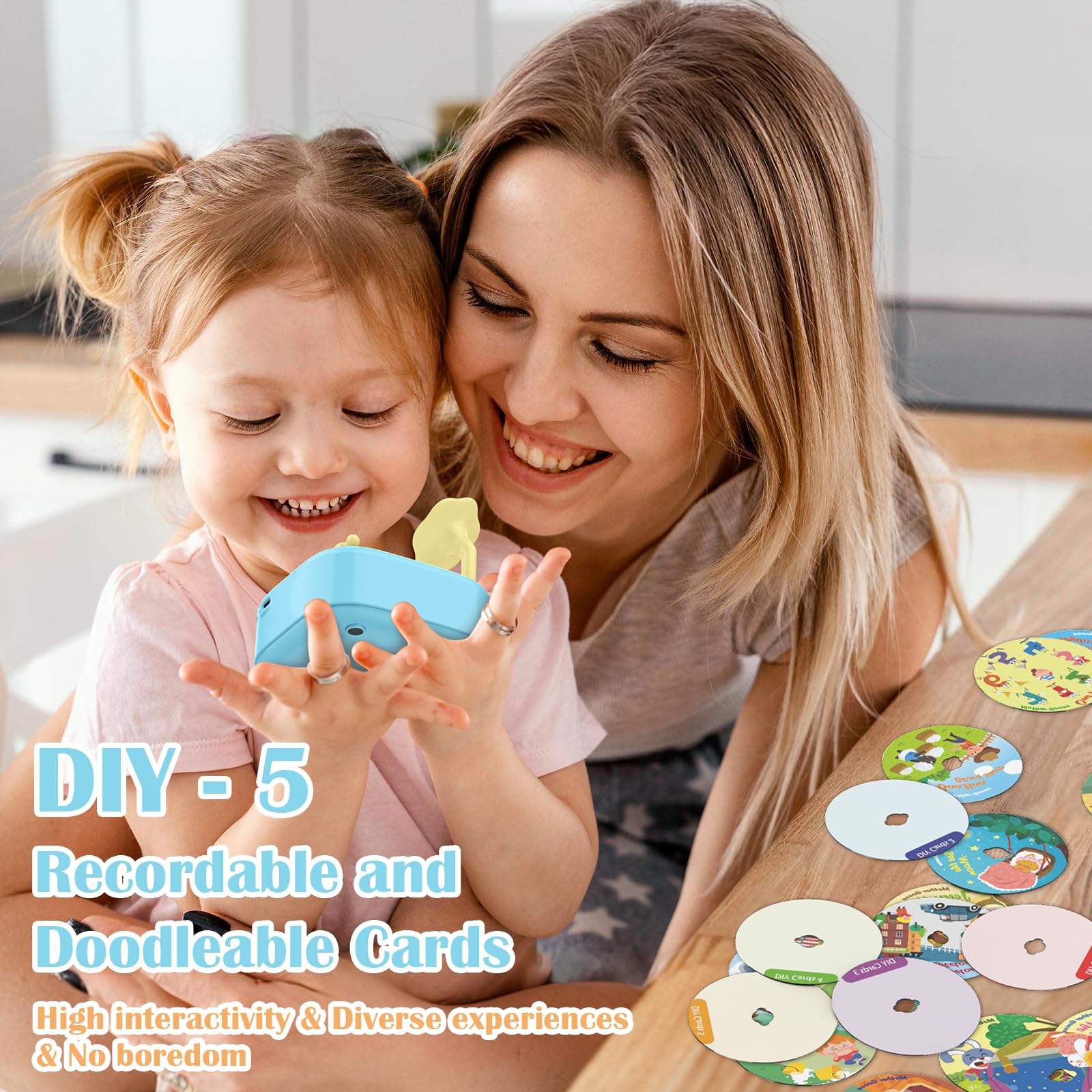 HOMESTEC Talking Flash Cards Record Player Story Player with 60pcs Cards 4