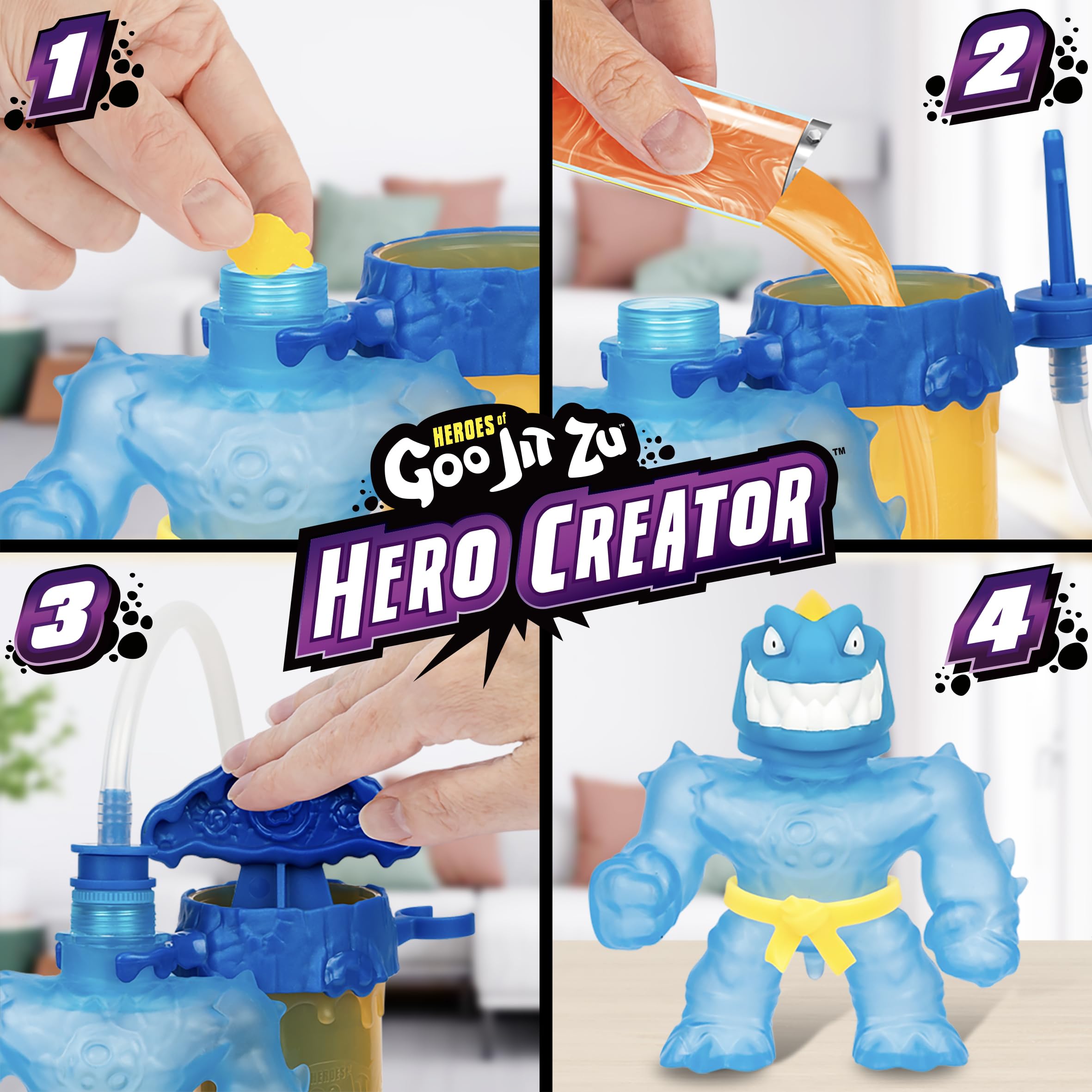 Heroes of Goo Jit Zu Hero Creator Tyro - Create & Stretch Action Figure with 3 Goo Fillings 6